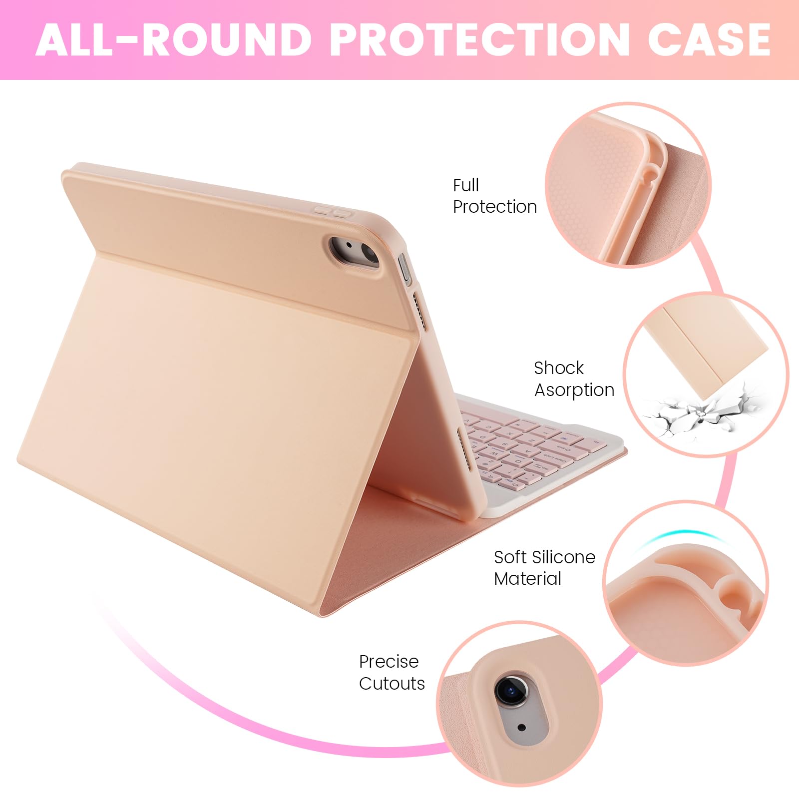 Lama Slim Detachable Keyboard Case For Ipad 10Th Generation 10.9'' 2022 (A2696/A2757/A2777), Wireless Keyboard Case With Pencil