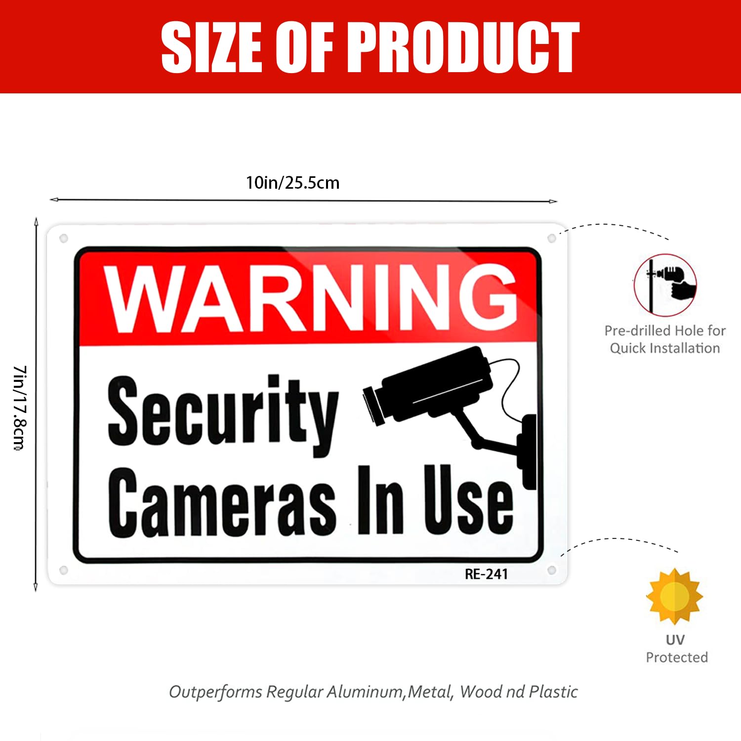 Large Video Surveillance Sign,No Trespassing Sign Private Property,10X14 Inch Rust Free Thick 30 Mil Aluminum,Fade Resistant,Ind