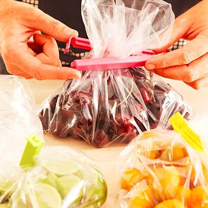 Shopfleet 18 Clips, 3 Different Sizes, Plastic Multipurpose Airtight Seal Clips for Food/Snack Bags to Keep Bag Content Fresh(Pa