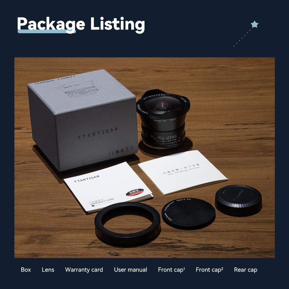 Ttartisan Aps C 7.5Mm F2.0 Fisheye Lens With 180� Angle Of View Half Frame Compatible With Mft M4/3 Mount Cameras Like Epm1,Epm2, G1,G2 Mirrorless Camera