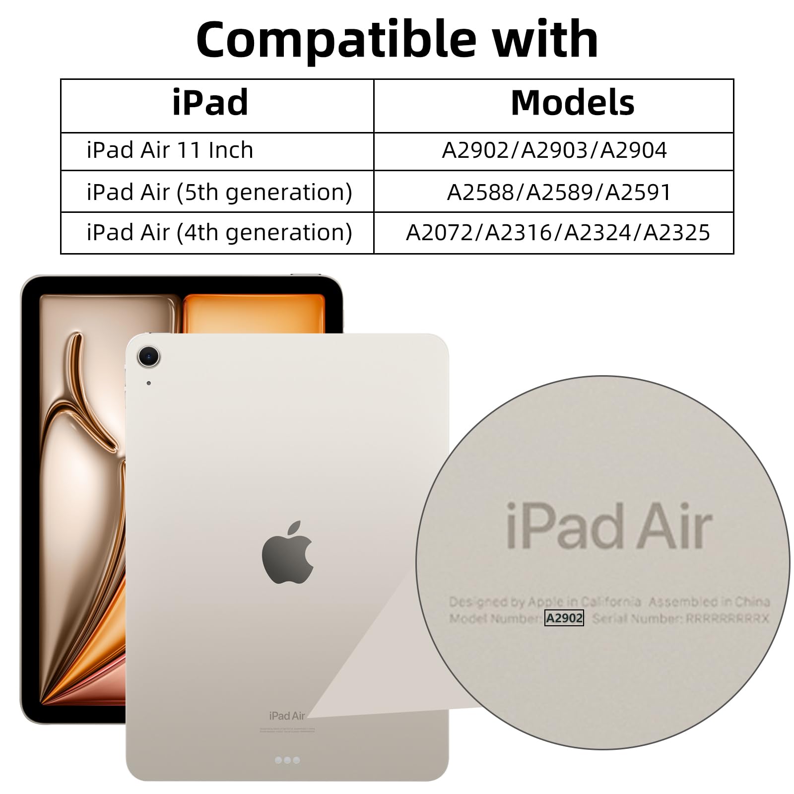 Wenlaty Compatible With Ipad Air 11 Inch Case (M2) 2024, For Ipad Air 6Th/5Th/4Th Generation Case 11/10.9 Inch 2024/2022/2020 Wi