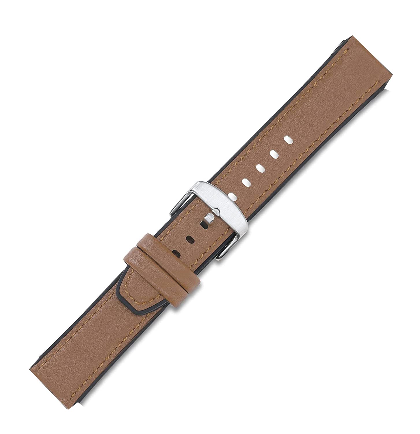 Compatible With Amaztim C20 Bands, Lamshaw Leather Silicone Breathable Replacement Smartwatch Strap Wristband Compatible For Kos