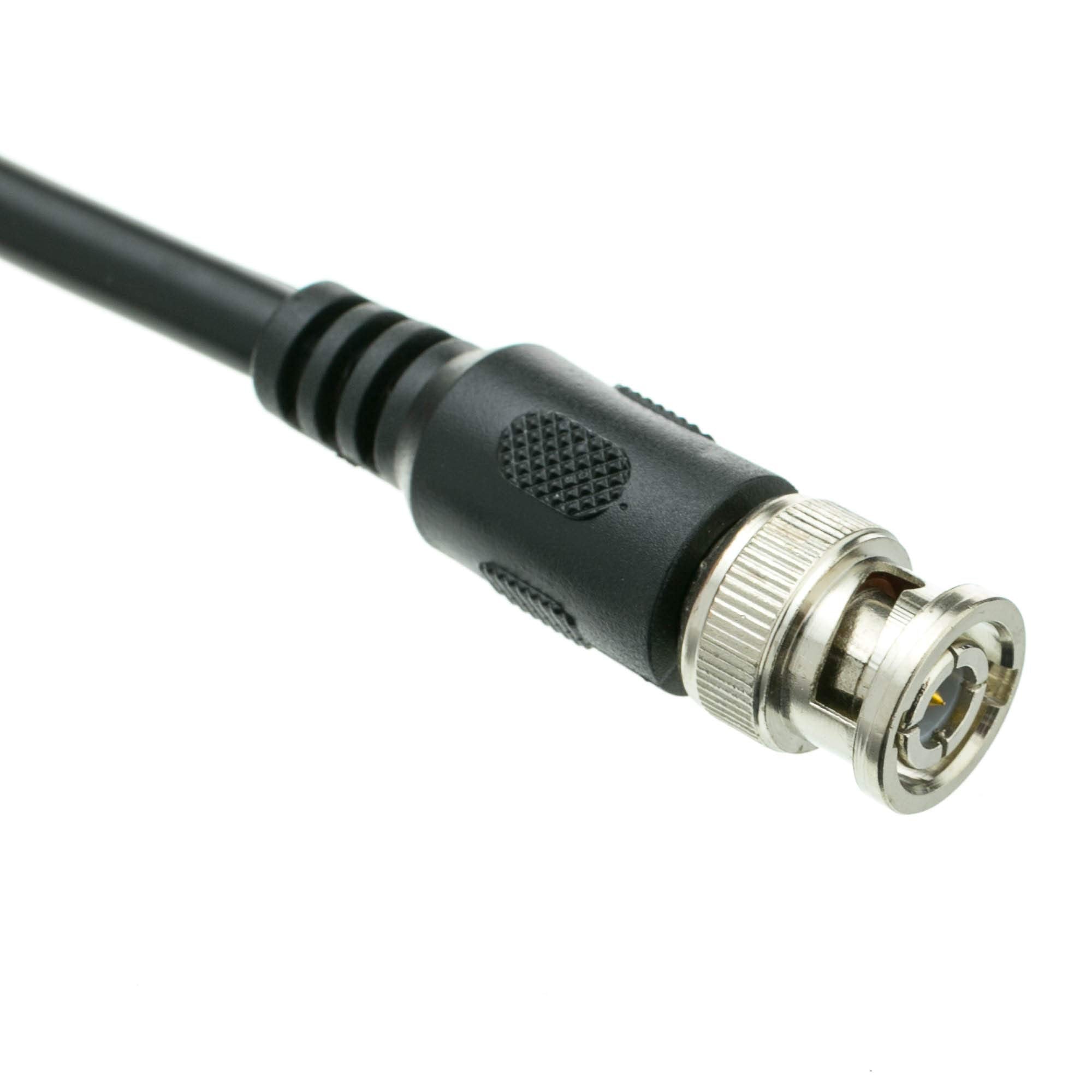 Cablewholesale Rg59/U Coaxial Cable, Bnc Male To Bnc Male Connector Coax Cable For Video, 75 Ohm, 22 Awg, Black, 25 Ft