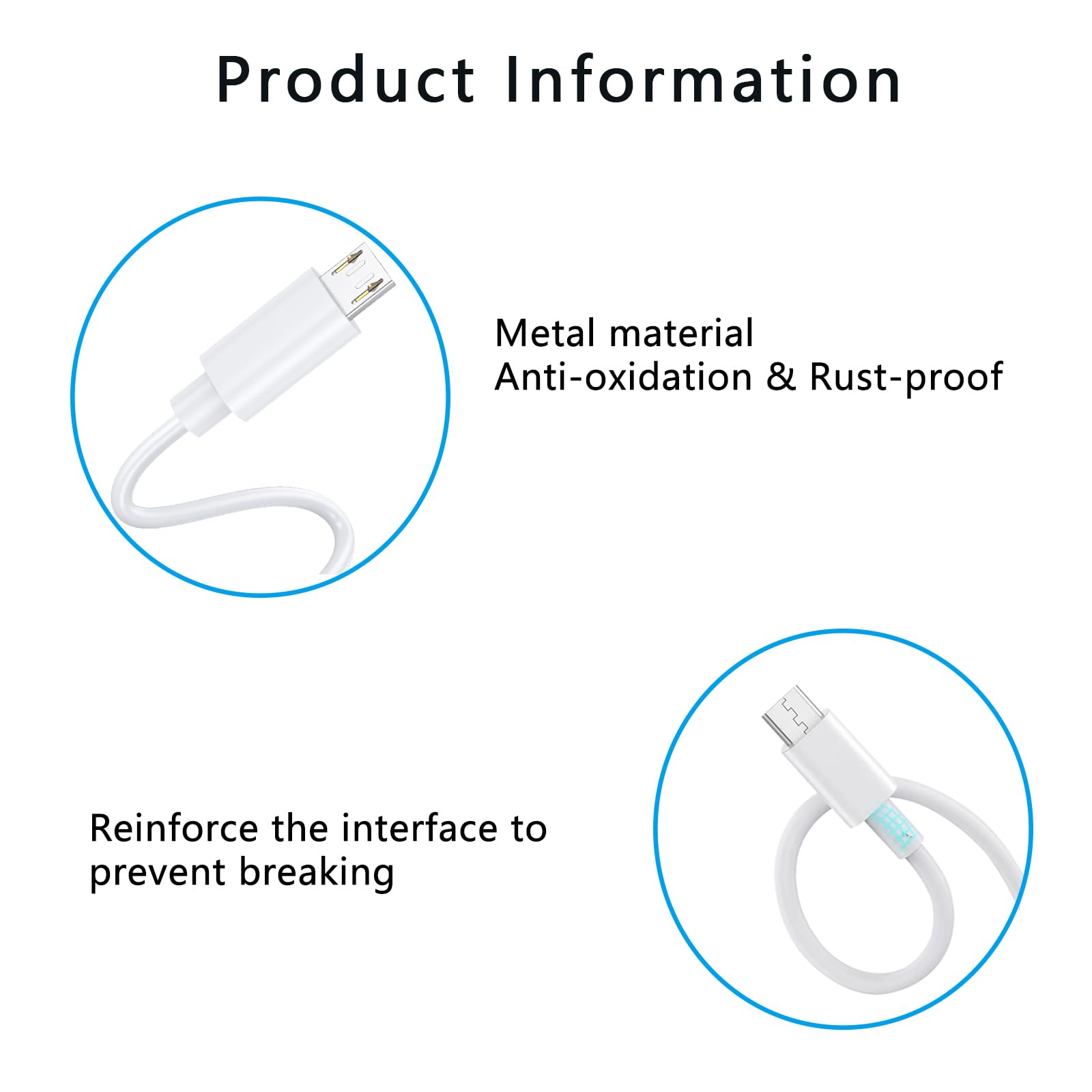 Tekcam Charger Extension Cable Compatible With Blink Mini Pan Tilt, Wyze Cam V4, Ring Indoor Cam (2Nd Gen), Micro Usb Extension