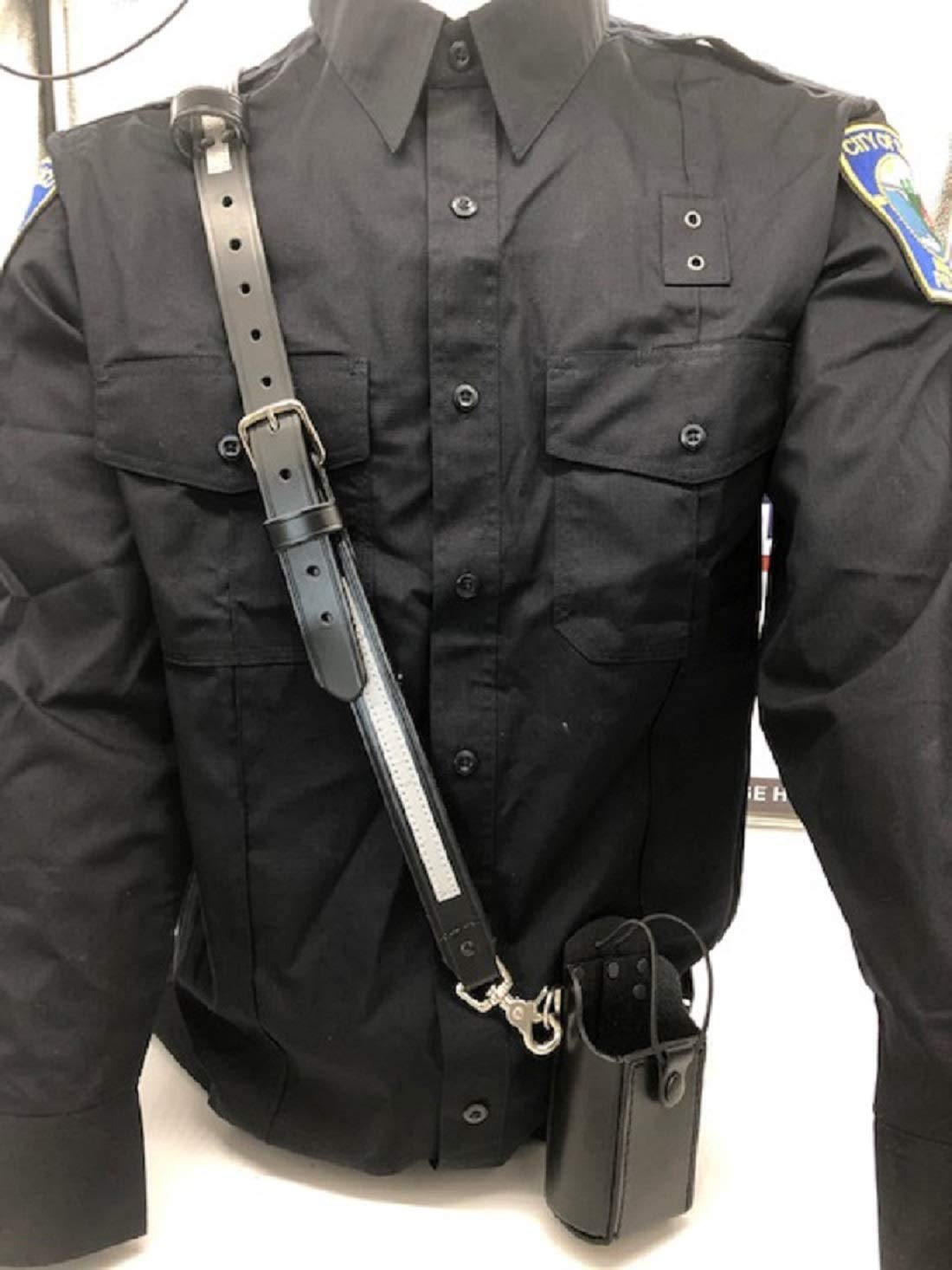 Perfect Fit Firefighter Leather Reflective Bundle  Radio Strap And Anti Sway Holder Combo Kit