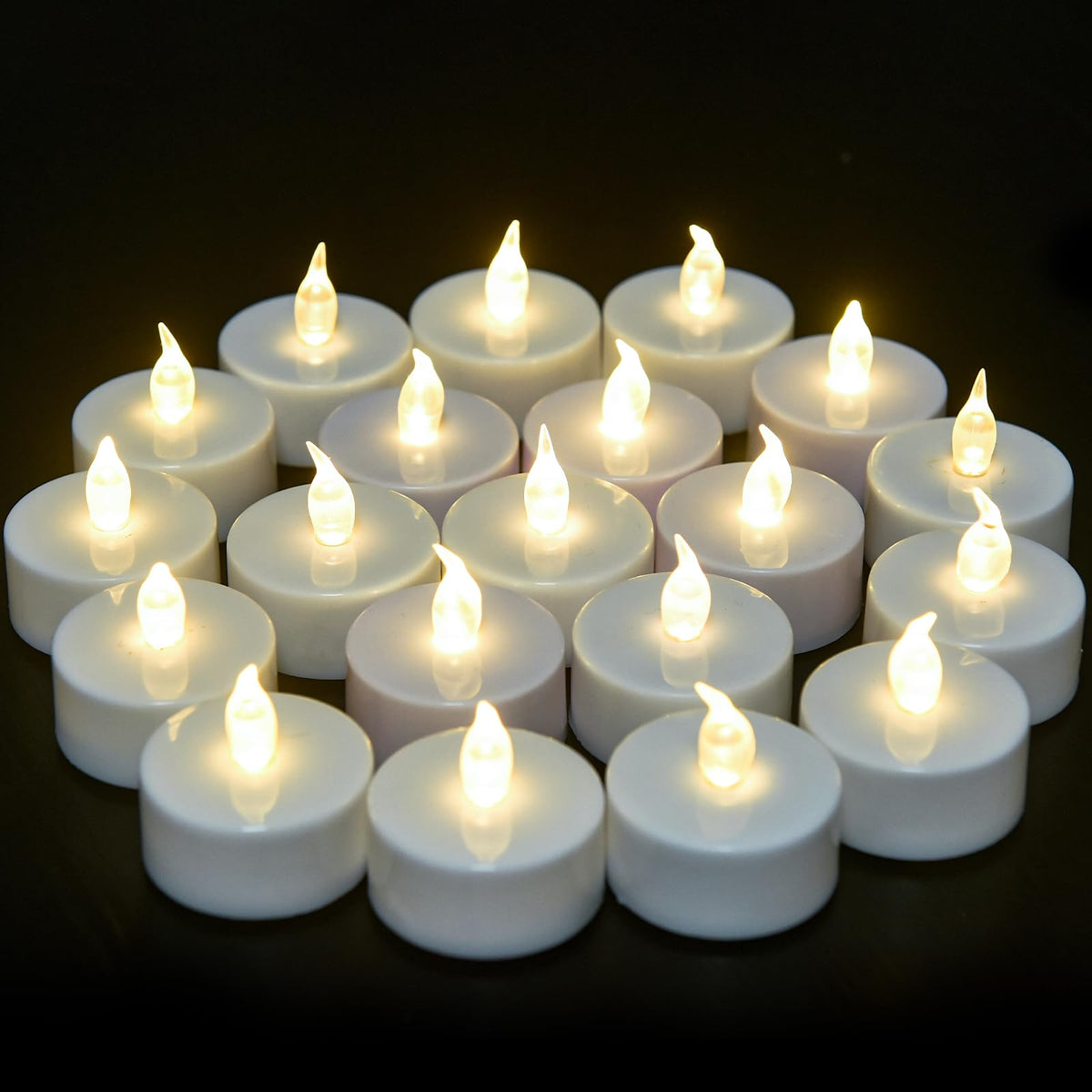 Vetour 5 Pack Flamless Tea Lights Candles Battery Operated - Led Tea Lights Candles With Battry Powered Flickering Fake Tealight