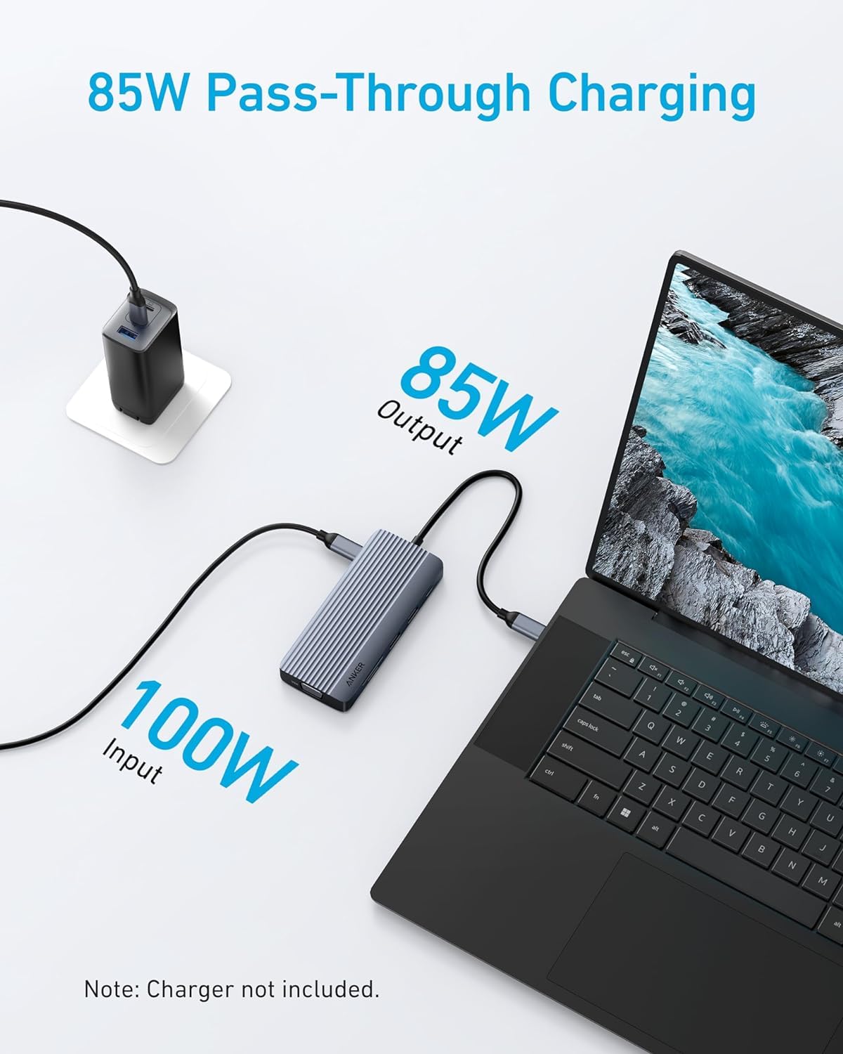Anker Usb C Hub, Dual Display Usb C Hub (10 In 1), 4K@30Hz Hdmi Display, 1080P Vga With 100W Max Power Delivery, 5 Gbps Usb C An