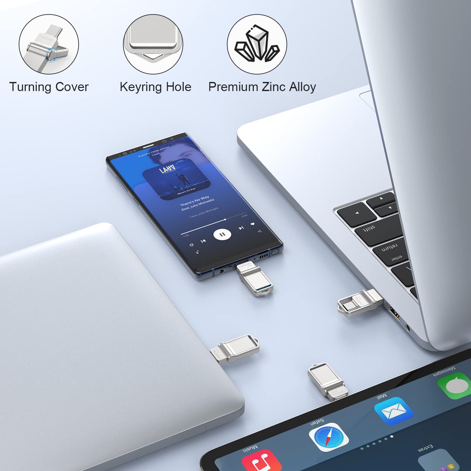 Topesel 32Gb Usb C Flash Drive Dual Usb 3.0 Flash Drive Usb A & Type C Thumb Drive Udp Tech Waterproof Type C Flash Drive Portable Usb C Otg Flash Drive For Computer Mac Smartphone Tablet