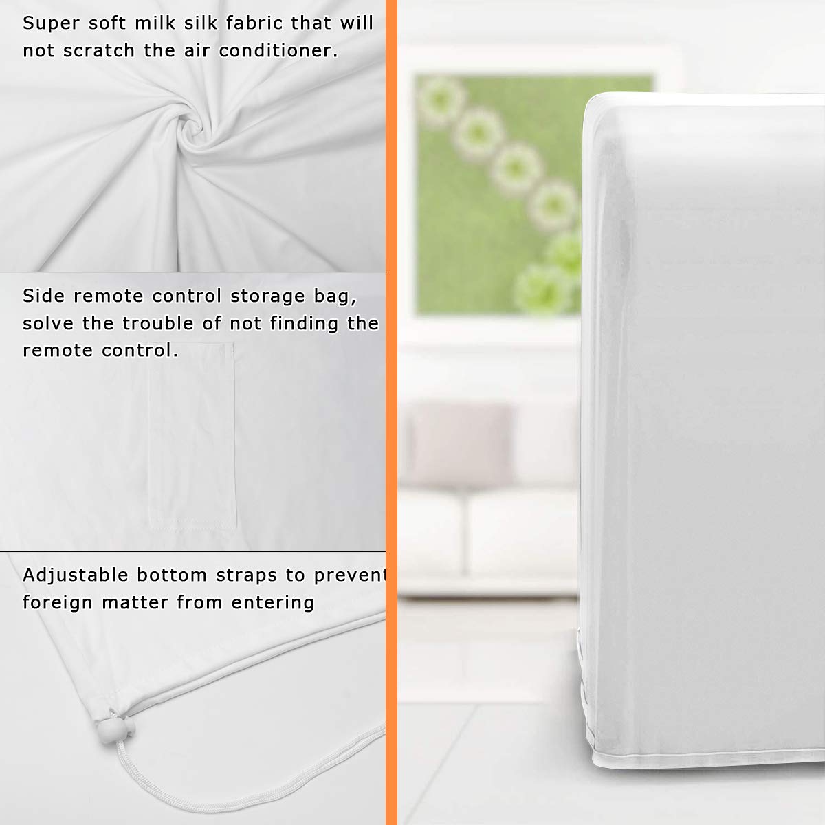 Luxiv Portable Air Conditioner Cover, Gray Portable Ac Unit Cover 15 X 18 X 30'' Anti Dust Portable Air Conditioner Storage Bags