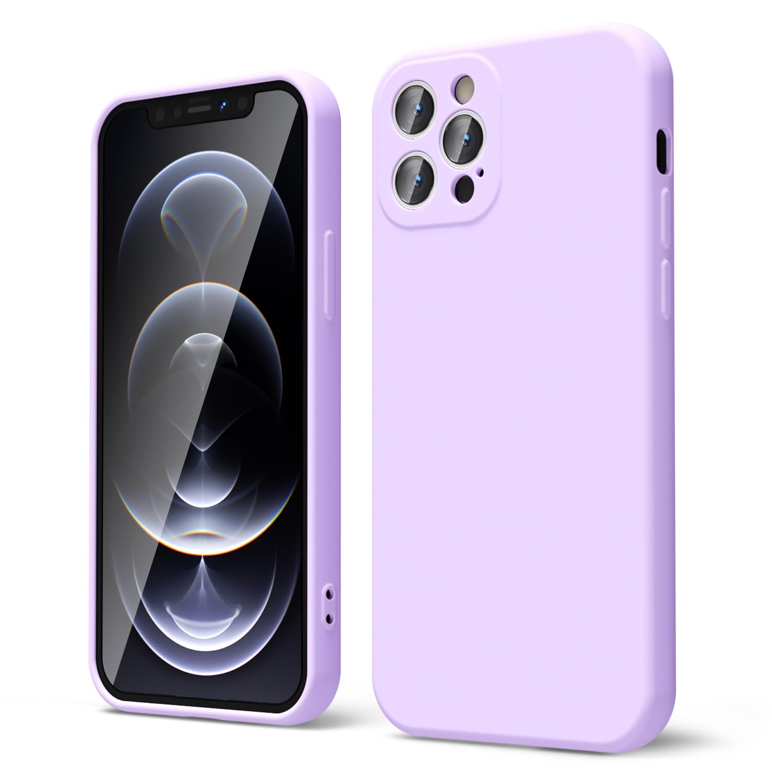 Oakxco For Iphone 12 Pro Max Case Liquid Silicone, Soft Rubber Gel Elegant Aesthetic Basic Simple Cover, Slim Tpu Matte Solid Co