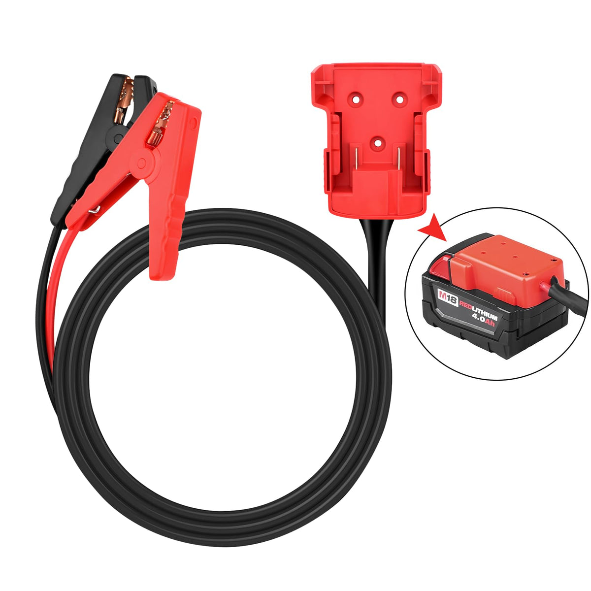 Jumper Cable Clamps Kit For Milwaukee M18 18V Battery Jumper Starter Automotive Booster Cables 6.2Ft 8Awg Power Tool Line For Ca