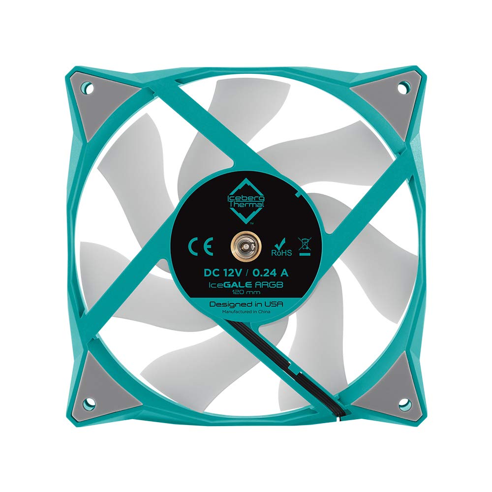 Iceberg Thermal Icegale Addressable Rgb 120Mm Pwm Dual Ball Bearing Argb Case Fan (Teal)