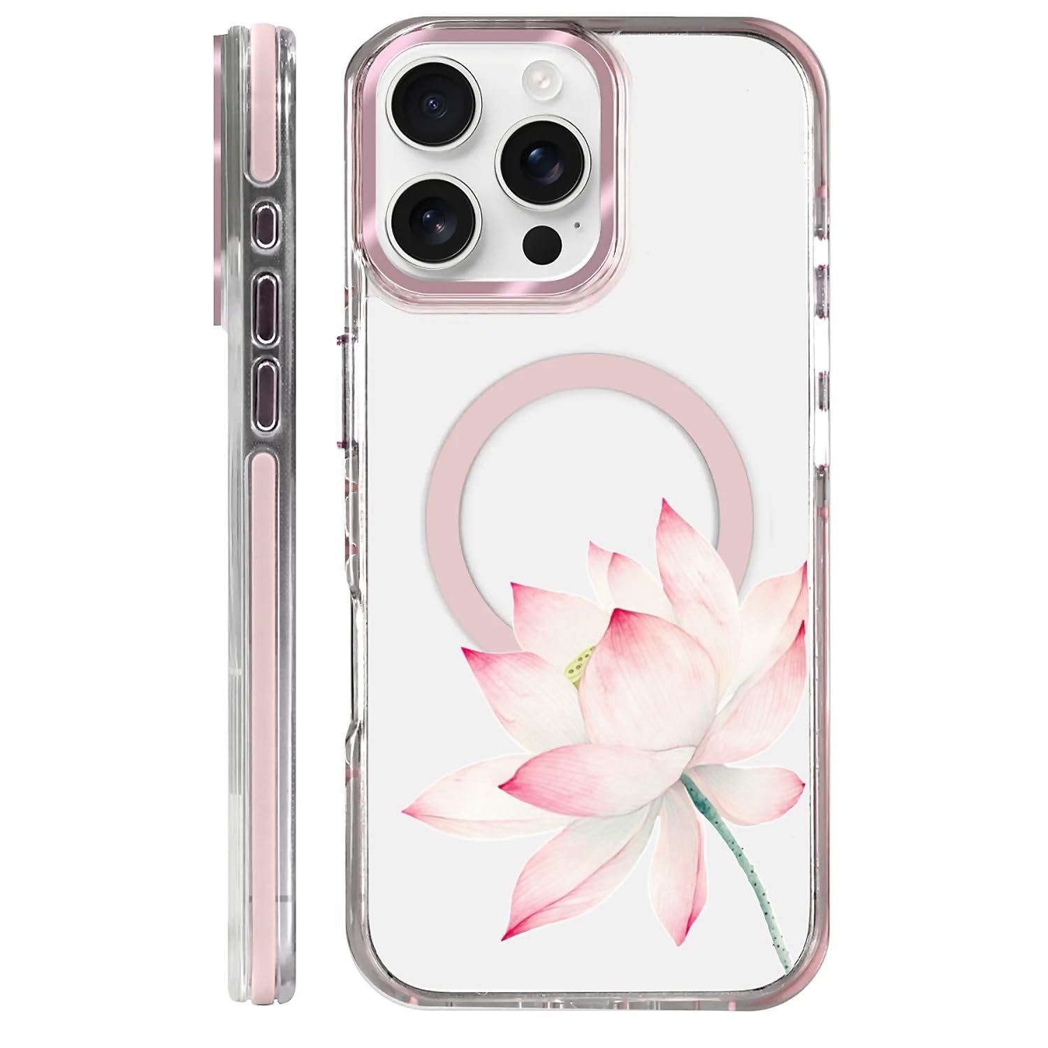 casesok for iPhone 16 Pro Max Case Compatible with Magsafe,Clear Aesthetic Design Cute for Girls Women,Anti-Drop Protective Hard