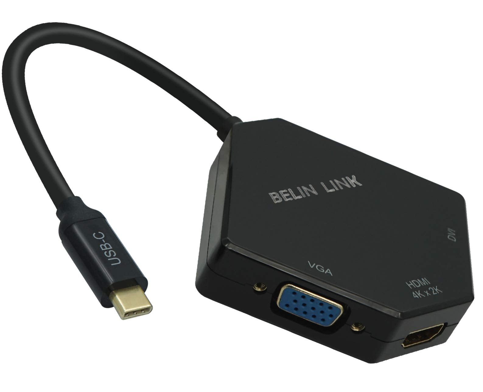 Usb C To Hdmi/Vga/Dvi Adapter,Compatible Thunderbolt 3 Type C For Hdmi Dvi Vga For Macbook Pro/