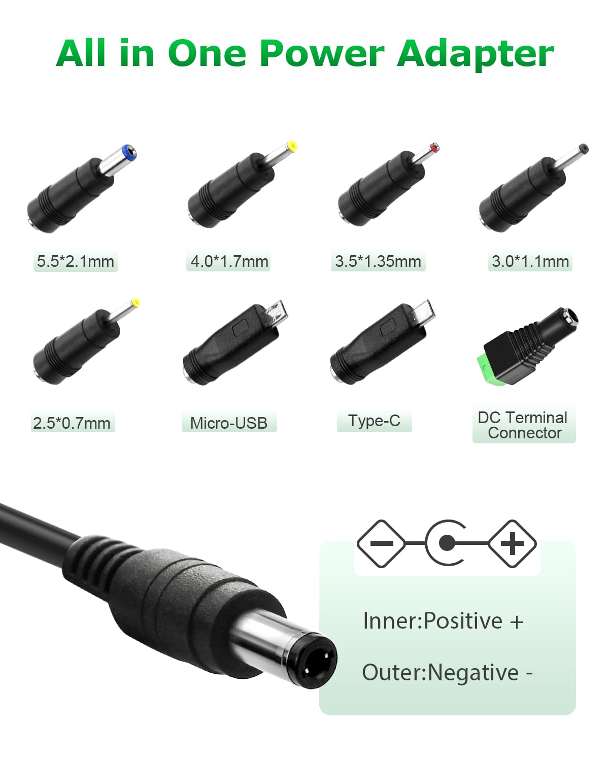 Arkare 15V 1A Dc Power Supply Adapter 15W Ac/Dc Charger Ac 100V 240V To Dc 15 Volt 1Amp 1000Ma 800Ma 500Ma 100Ma Replacement Pow
