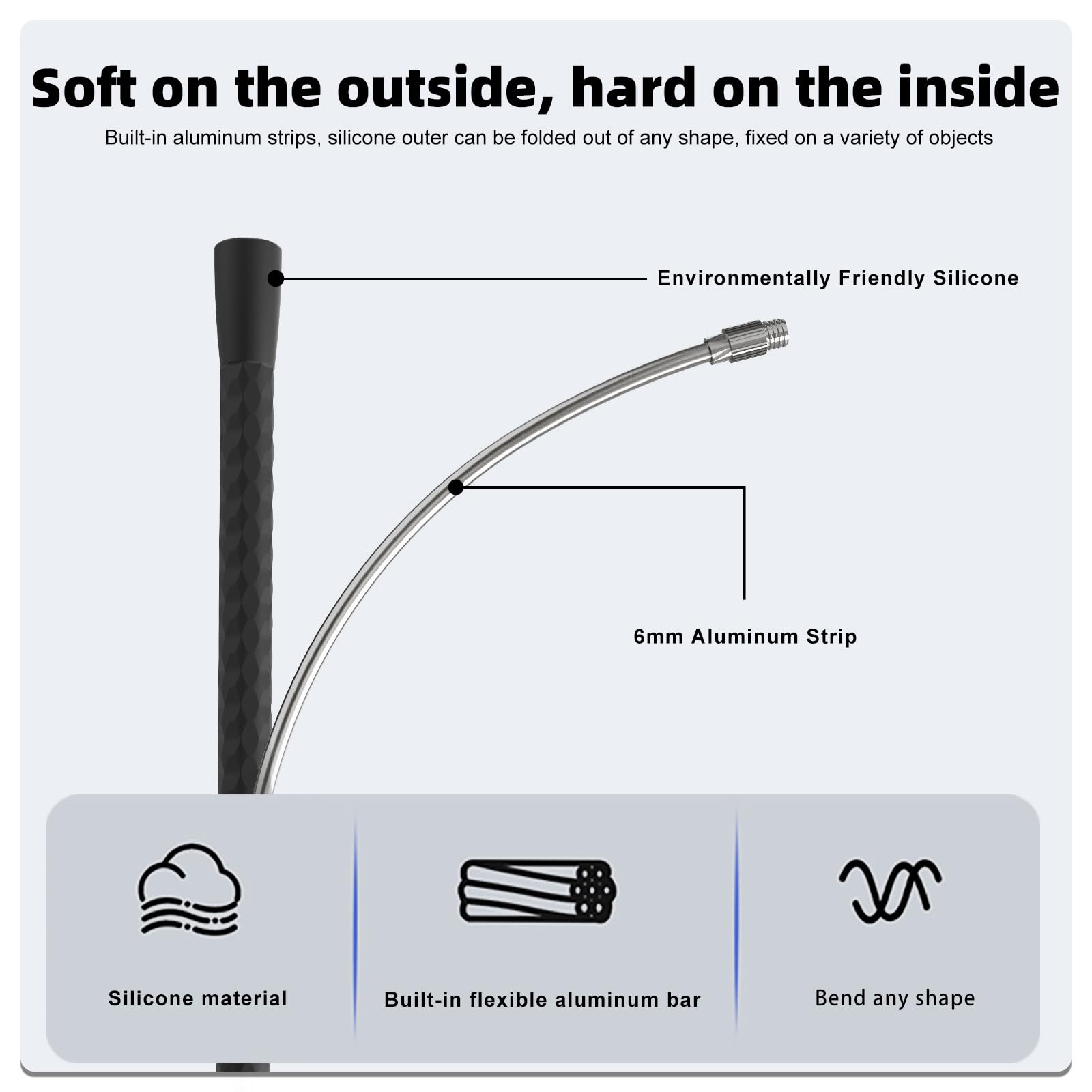 Fpn Portable Flexible Phone Holder With Handle For Treadmill, Spin Bike, Stroller, Tripod, Shopping Cart, Desk, Logitech Webcam,