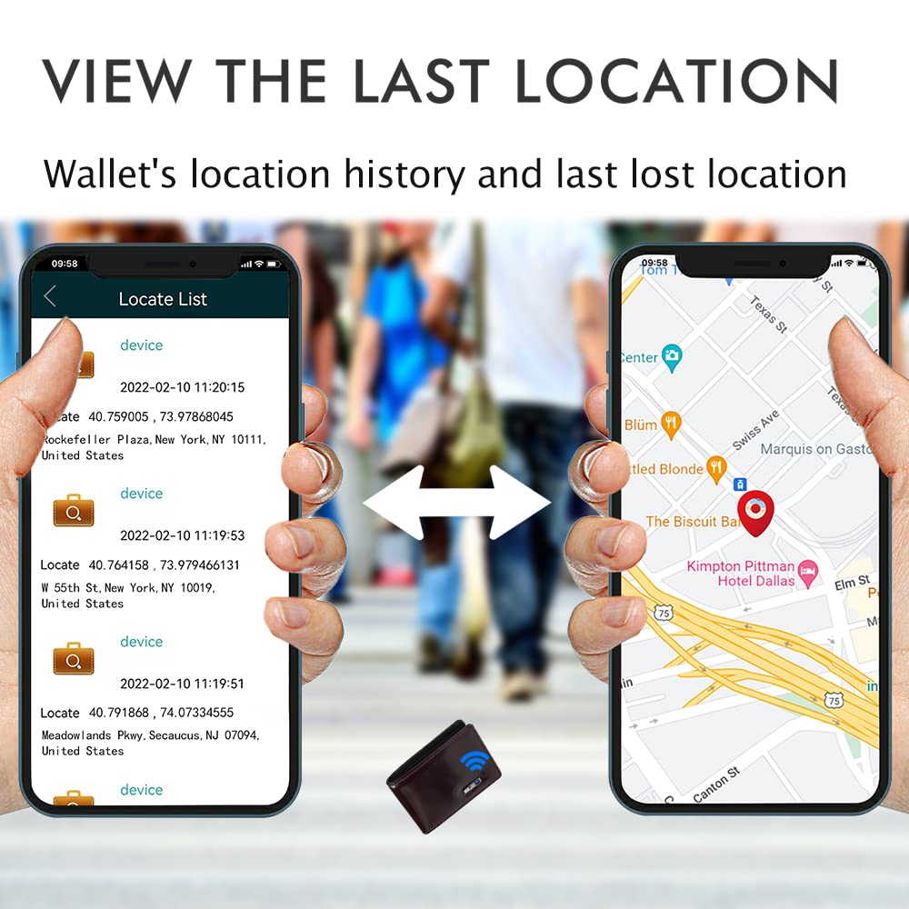 Smart Cc Trackable Wallet For Men Anti-Lost Mens Wallet Bluetooth Tracker & Finder Credit Card Mens Gps Wallet With Find My Buil