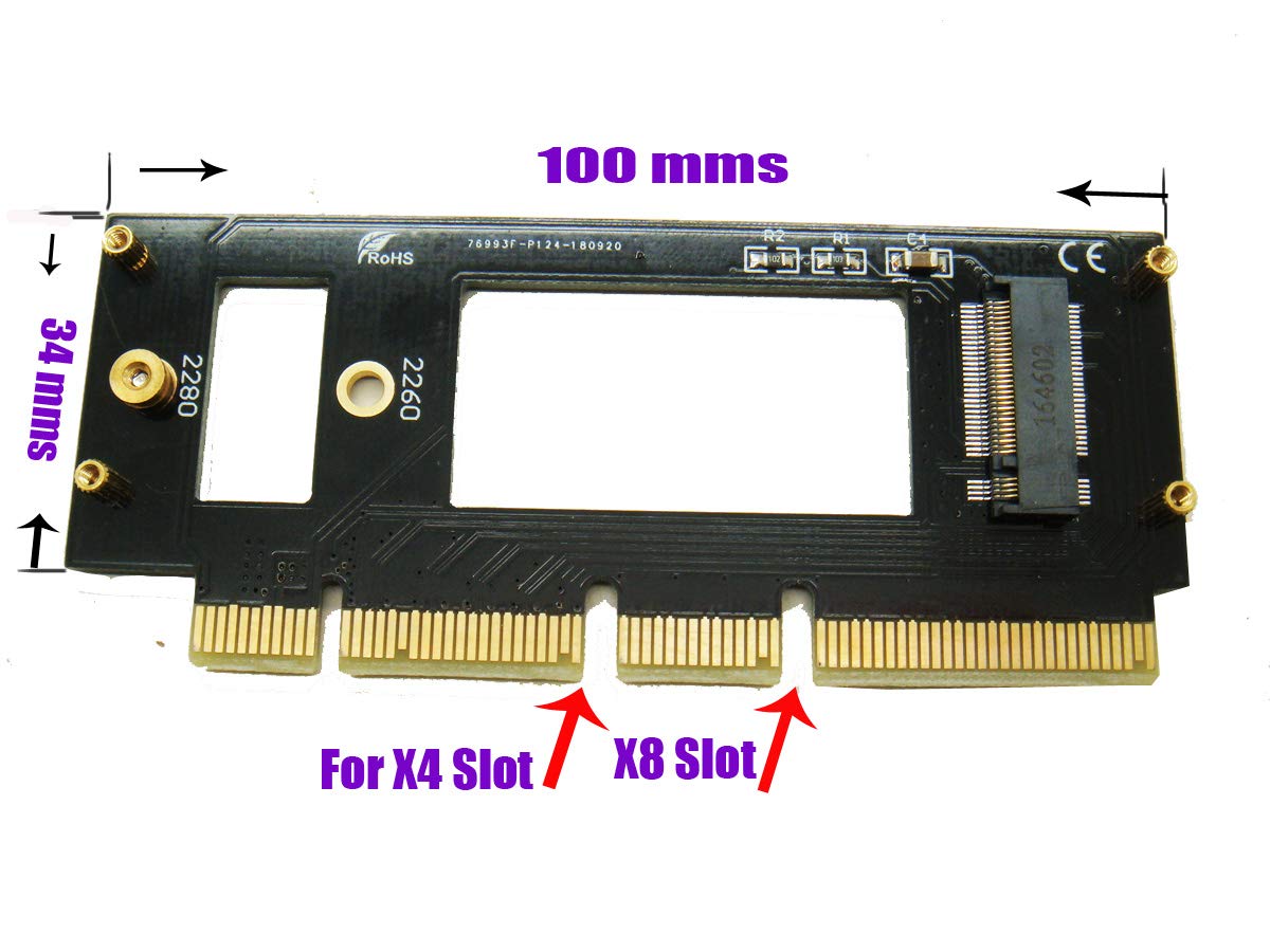 Sintech Nvme Pcie,M.2(Ngff) M Key Ssd To Pci-E X4 X16 Adapter Card With Heatsink,Compatible For Samsung 960 970 Evo