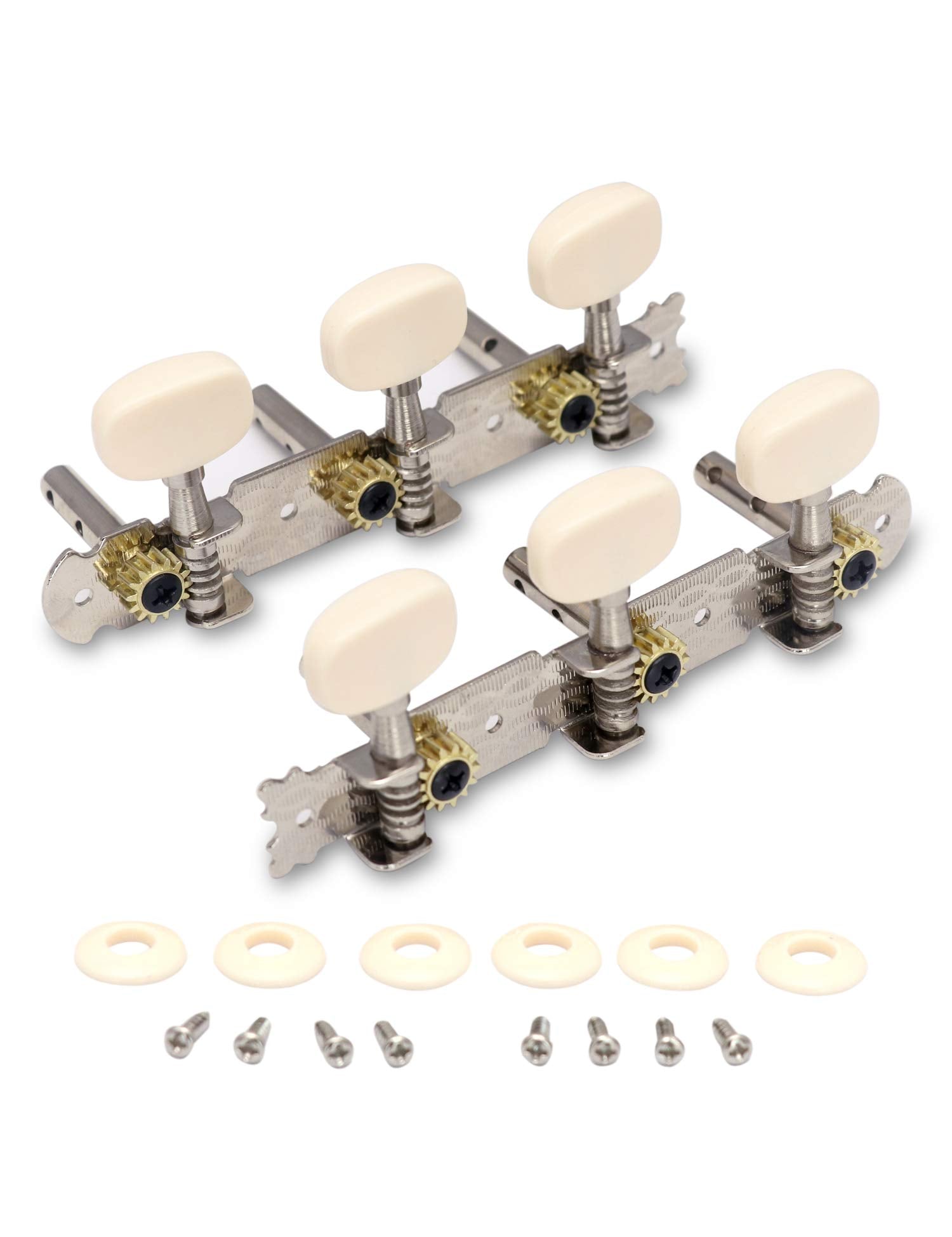 Metallor 3 on a Plank Guitar Tuning Pegs Chrome Plated Machine Heads Tuning Keys Tuners Single Hole for Folk Acoustic Guitar 3L 