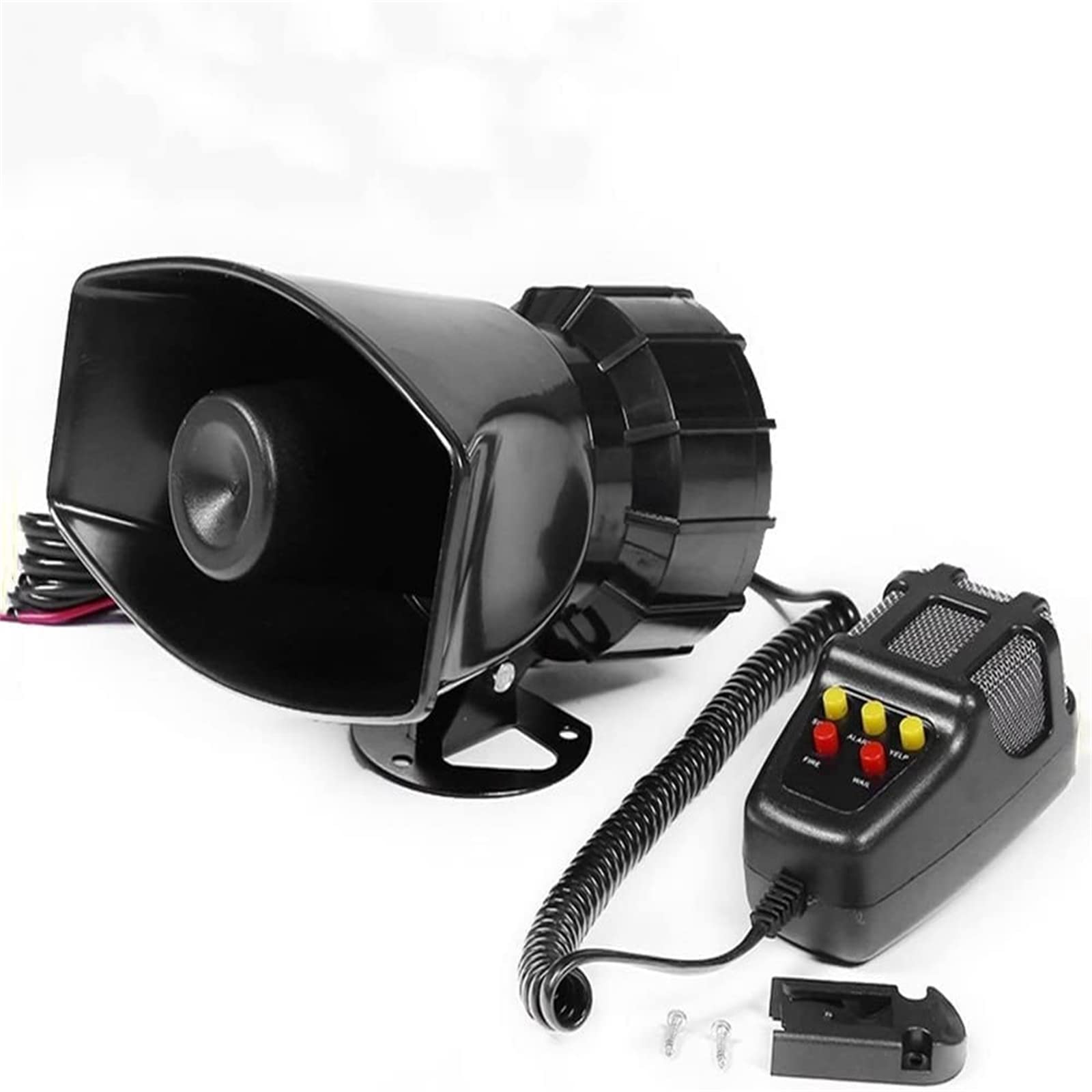 Rulline 5 Tone Sound Car Siren Vehicle Horn With Mic Pa Speaker System Emergency Sound Amplifier   60W Electric Ambulance/Horn H