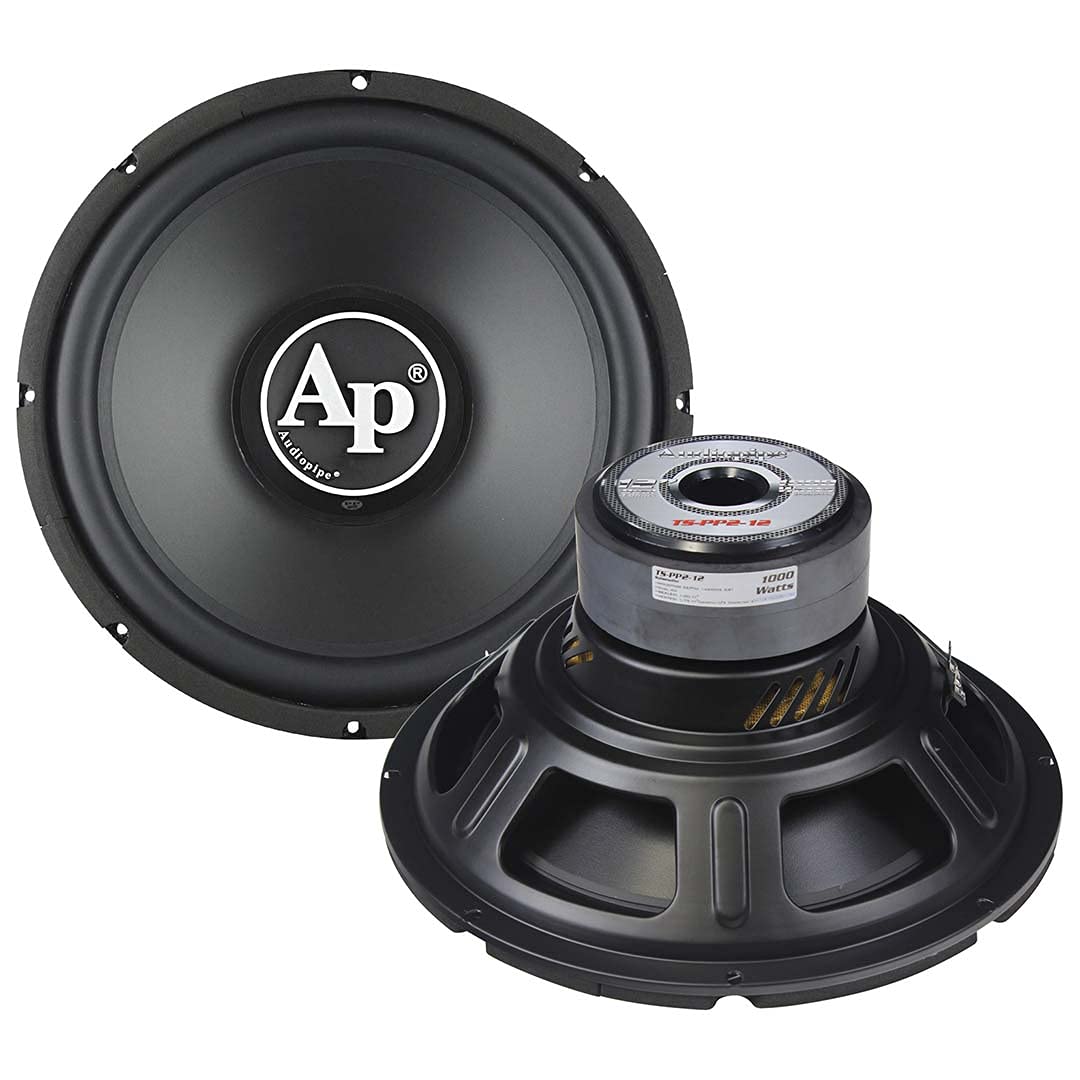 Audiopipe Ts Pp2 12 Subwoofer 12 Inch Woofer 300 Watts Rms 1000 Watt Max Impedance 4 Ohms Voice Coil 2    4 Layers Kapton