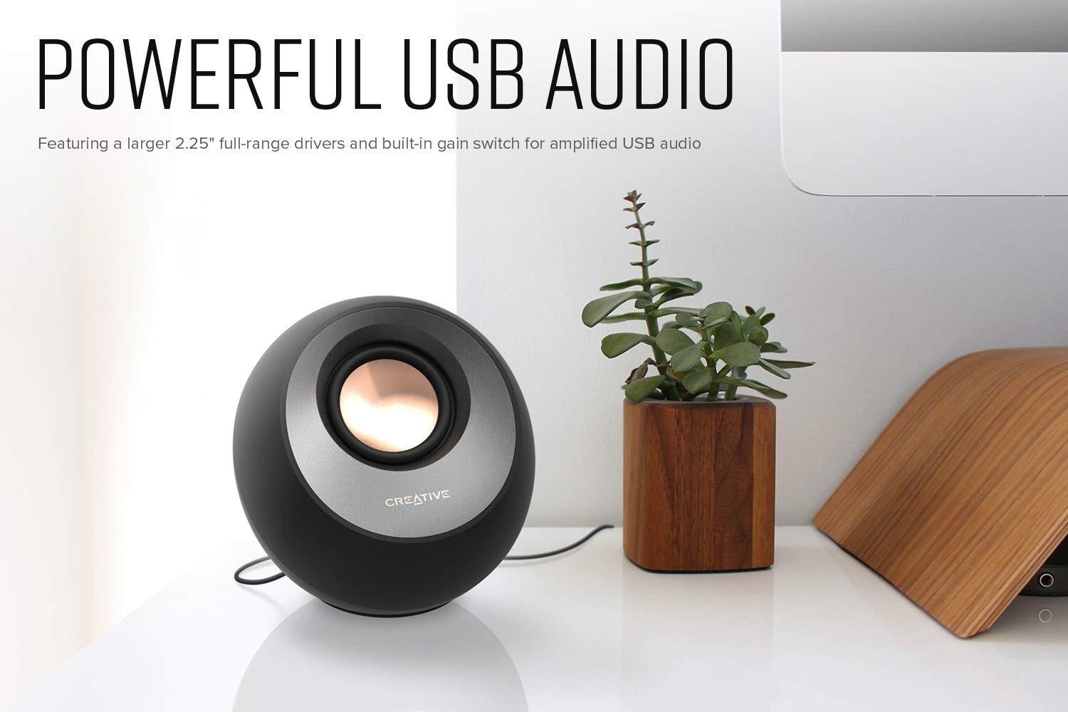 Creative Pebble V3 Minimalistic 2.0 Usb-C Desktop Speakers With Usb Audio, Clear Dialog Enhancement, Bluetooth 5.0, 8W Rms With