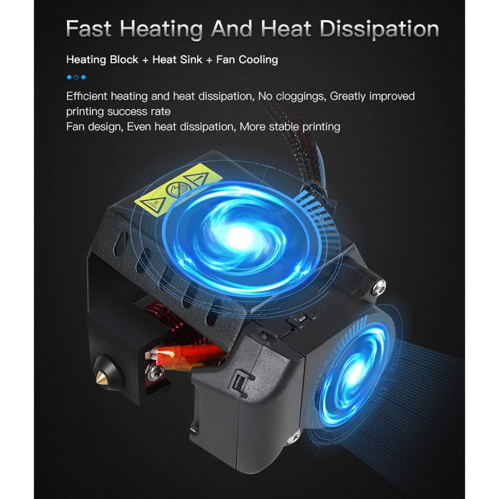 Original Full Assembled Extruder Hotend Heater Blue Ptfe Tube Kit With Extra 2Pcs Plated Brass Nozzle 0.4Mm For Creality Cr 10S