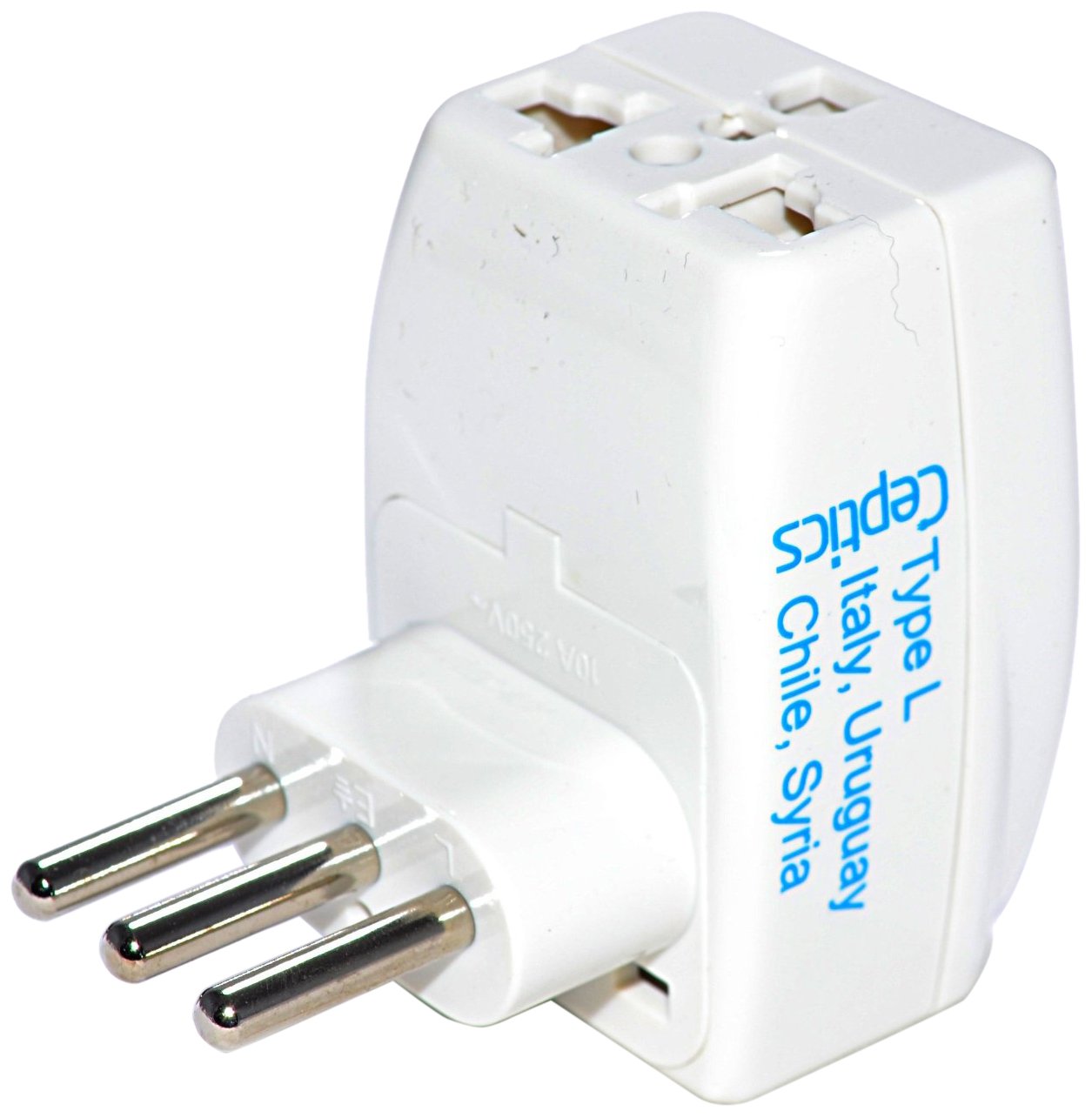 Ceptics 3 Outlet Travel Adapter Plug Type L For Italy