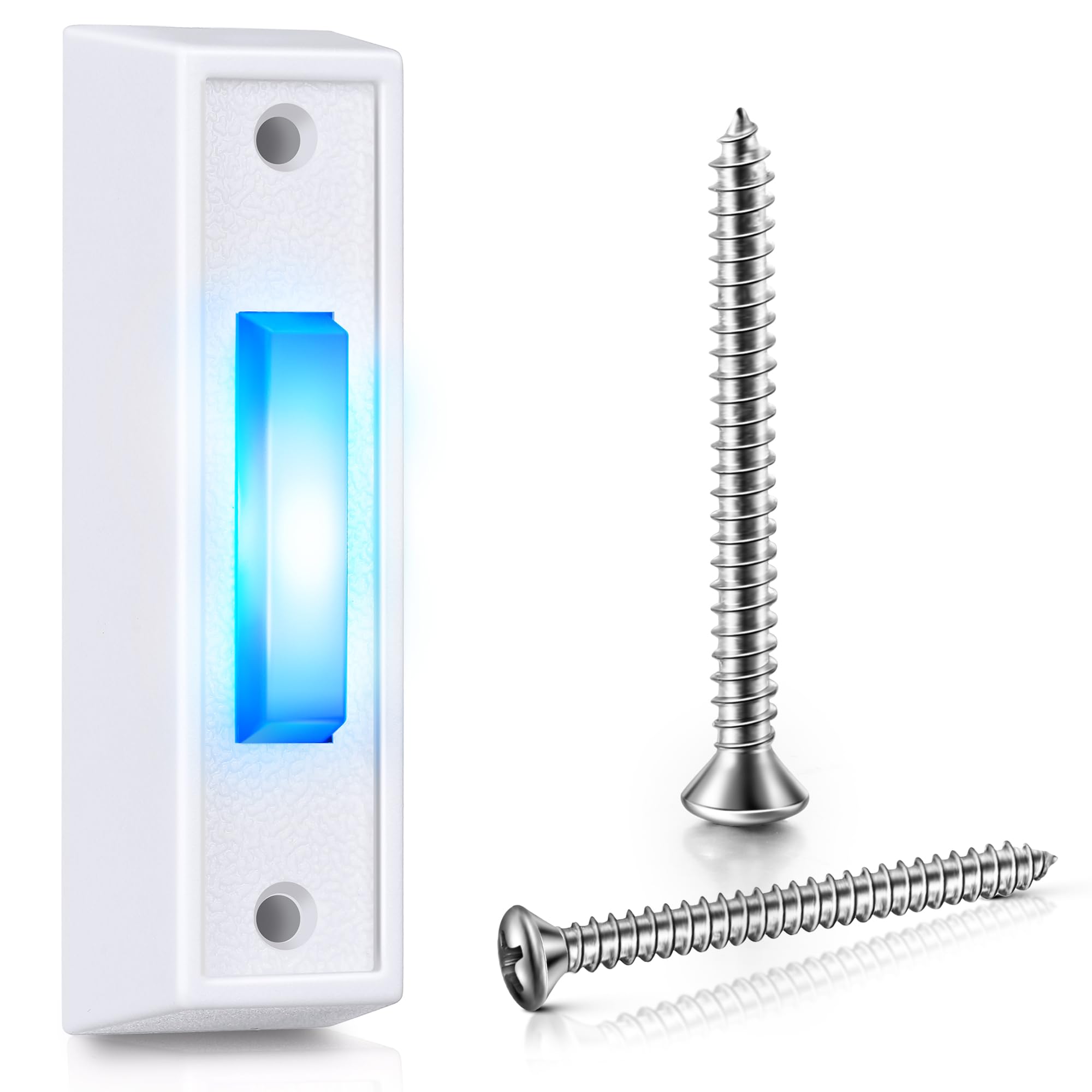 Saillong Lighted Doorbell Button, Wall Mounted Garage Door Switch With Bule Led Light Compatible With Most Wire Doorbell Chimes,