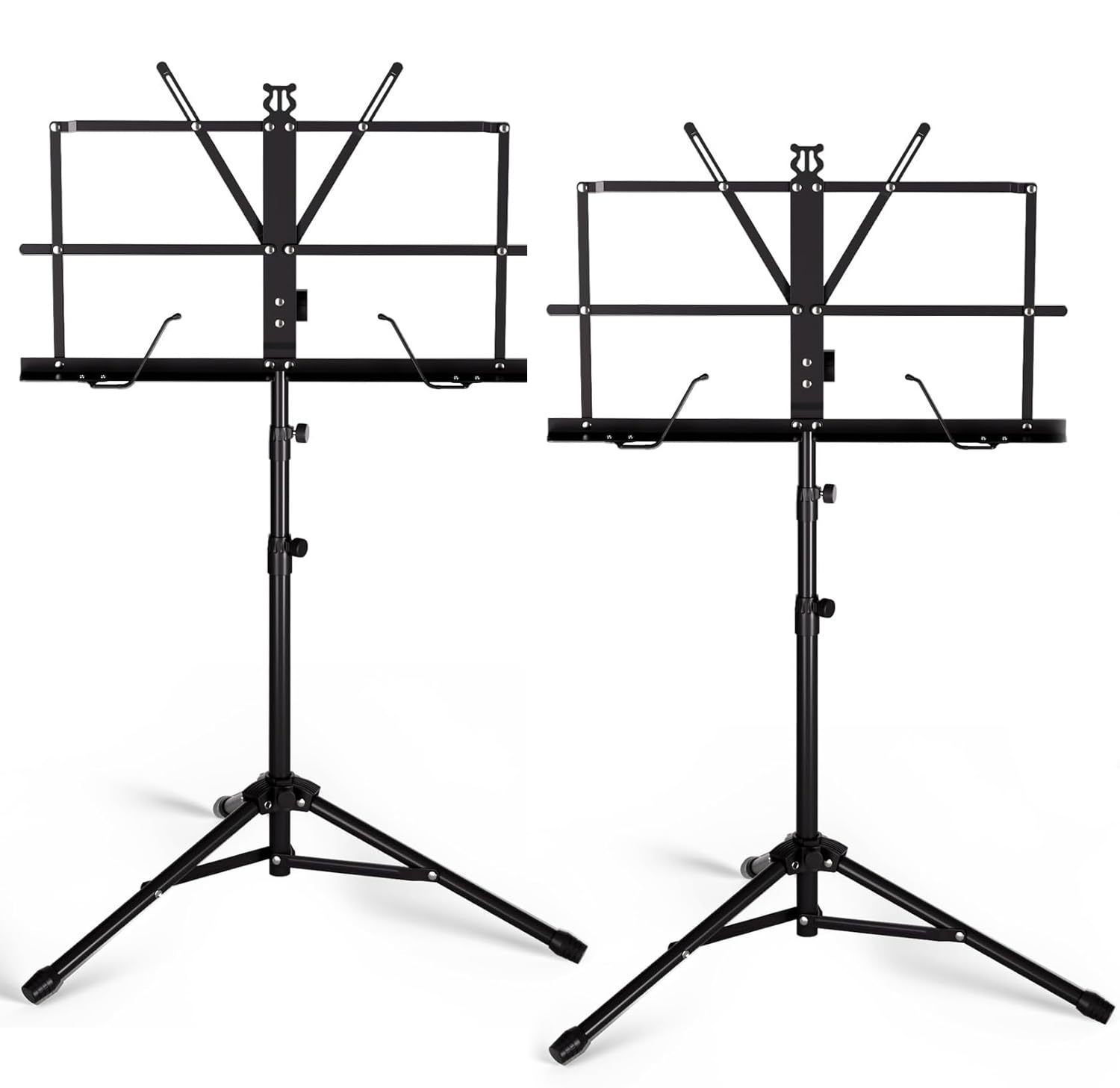 Music Stand, Kasonic 2 in 1 Dual-Use Folding Sheet Music Stand & Desktop Book Stand, Portable and Lightweight with Music Sheet C