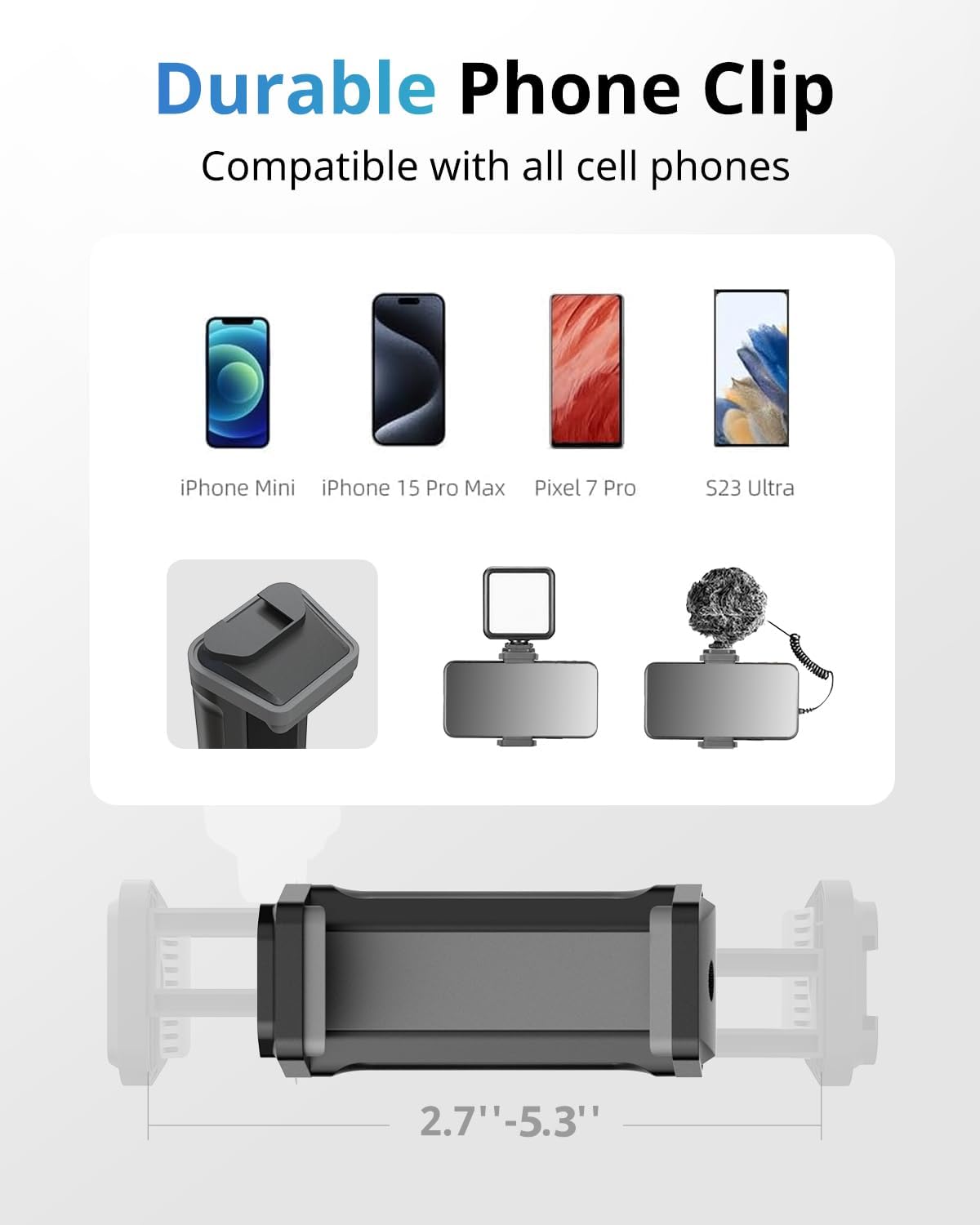 Ubeesize Camera Tripod With Remote, Flexible Tripod Stand With Phone Holder And Action Camera Mount Adapter For Iphone Samsung C