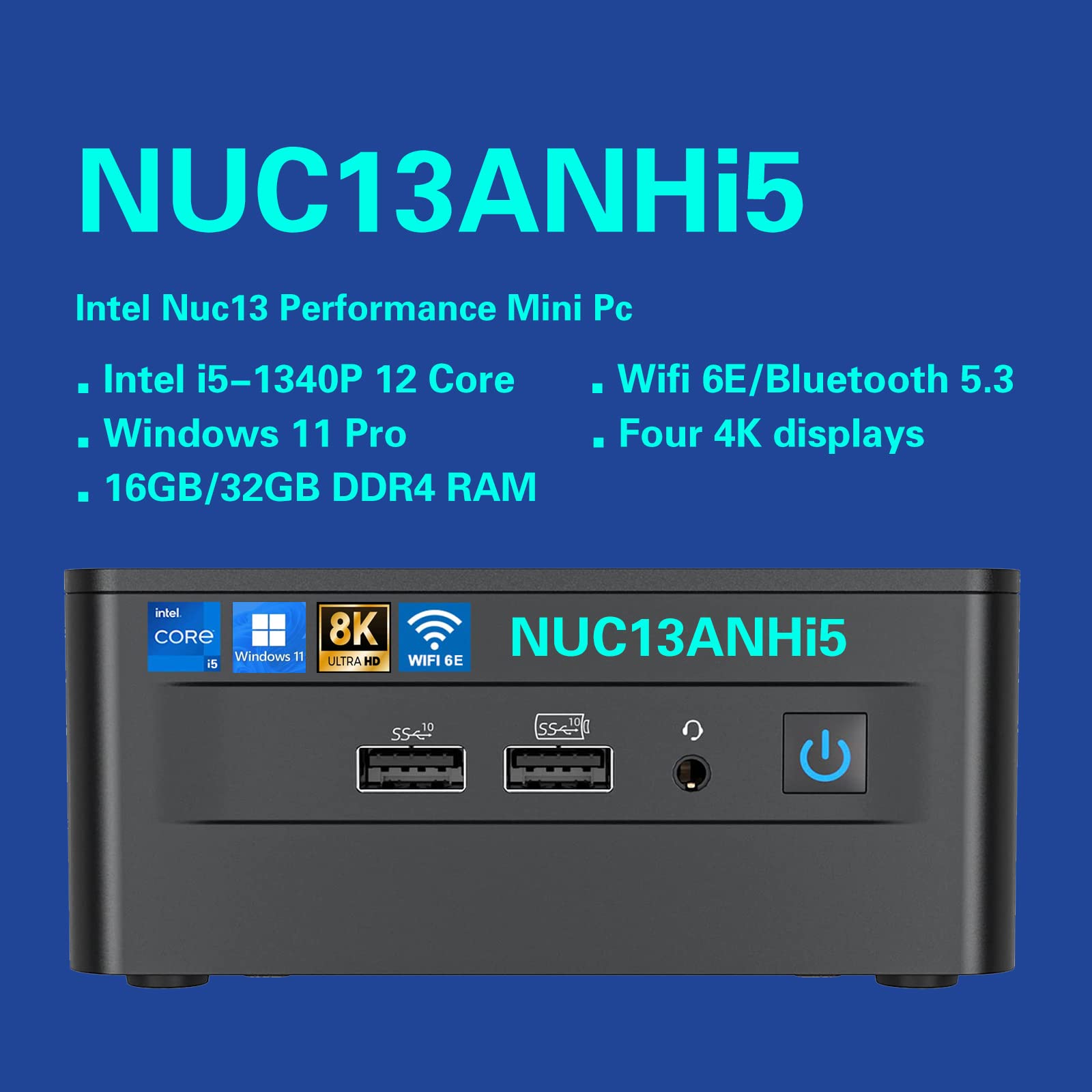 Intel Nuc 13 Pro Nuc13Anhi5 Arena Canyon Mini Pc Mini Computer,Barebone,Intel Core I5-1340P 12 Core,16 Thread,Up To 4.6 Ghz Turb