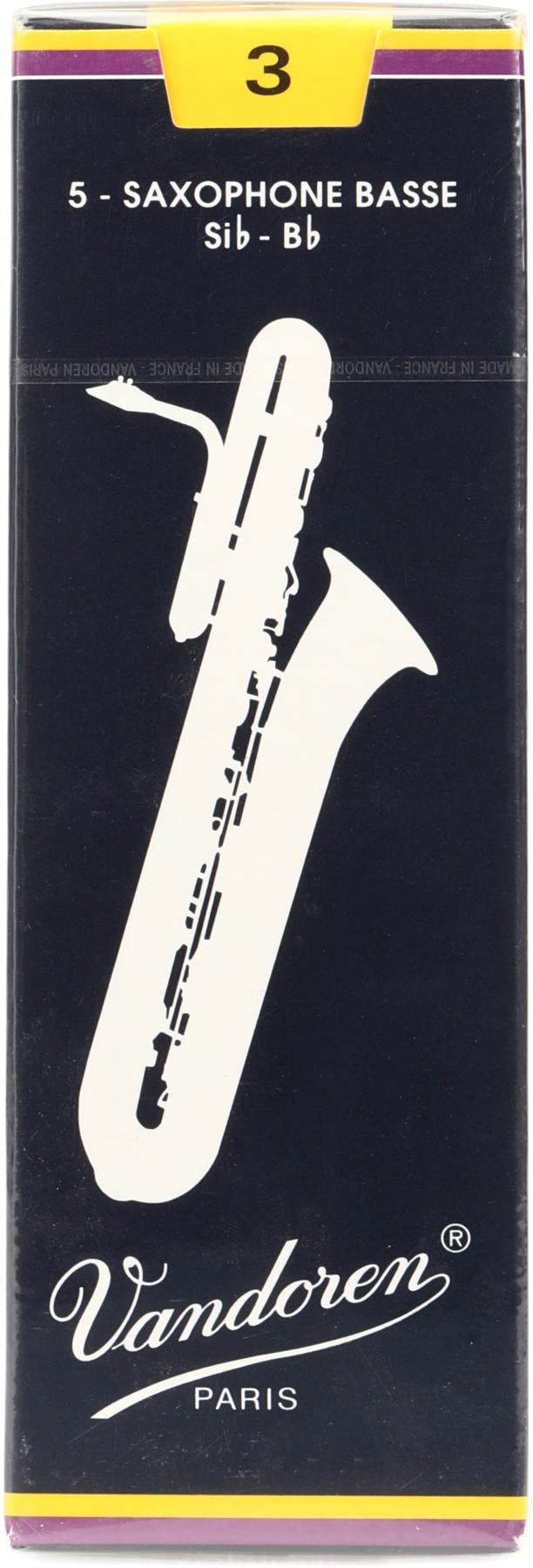 Vandoren SR253 Bass Sax Traditional Reeds Strength 3; Box of 5
