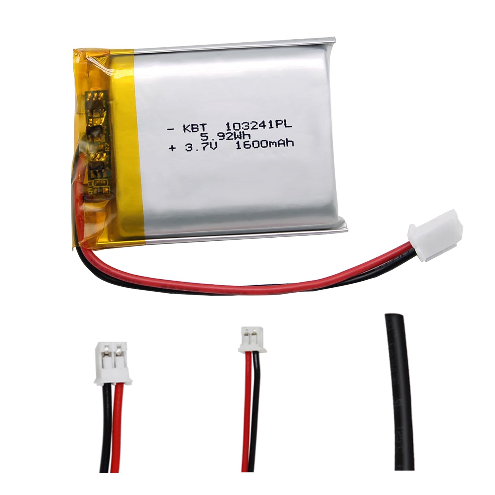 KBT 3.7V 6000mAh Li-Polymer Battery: 906090 Lipo Rechargeable Lithium-ion Replacement Batteries with PH 2.54 JST Connector for A