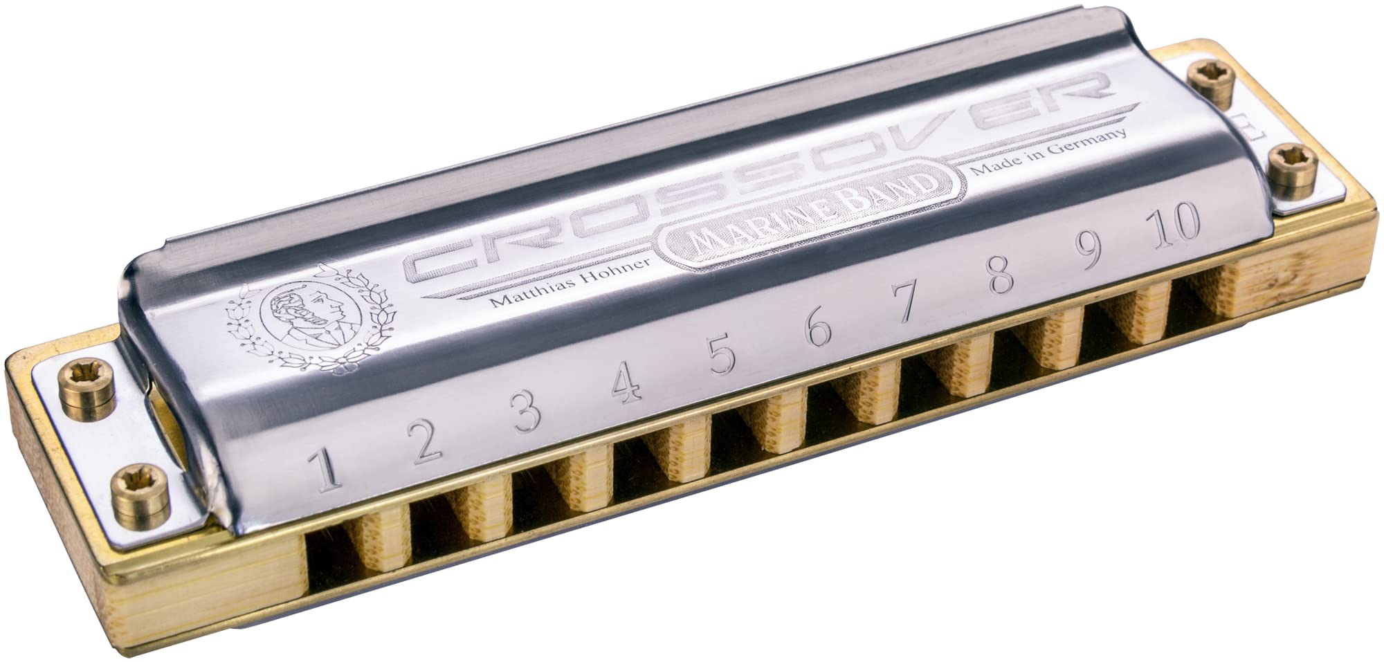 Hohner M2009Bx Marine Band Crossover Harmonica, Key Of A, Stainless Steel (M2009Bx A)