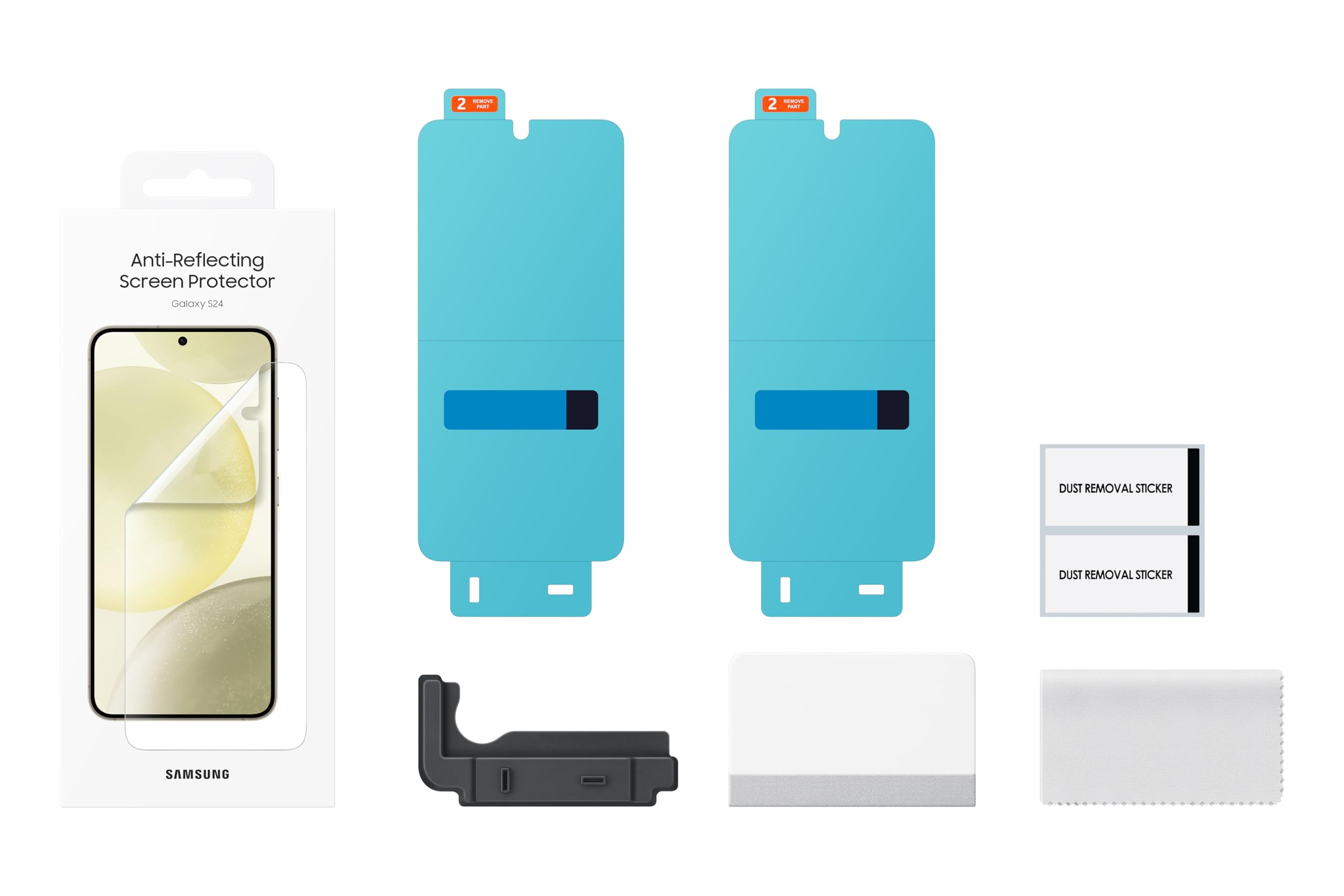 Samsung Galaxy S24 Anti Reflecting Phone Screen Protector, Front Display Protective Film Shield, Anti Scratch Protection, Dustpr