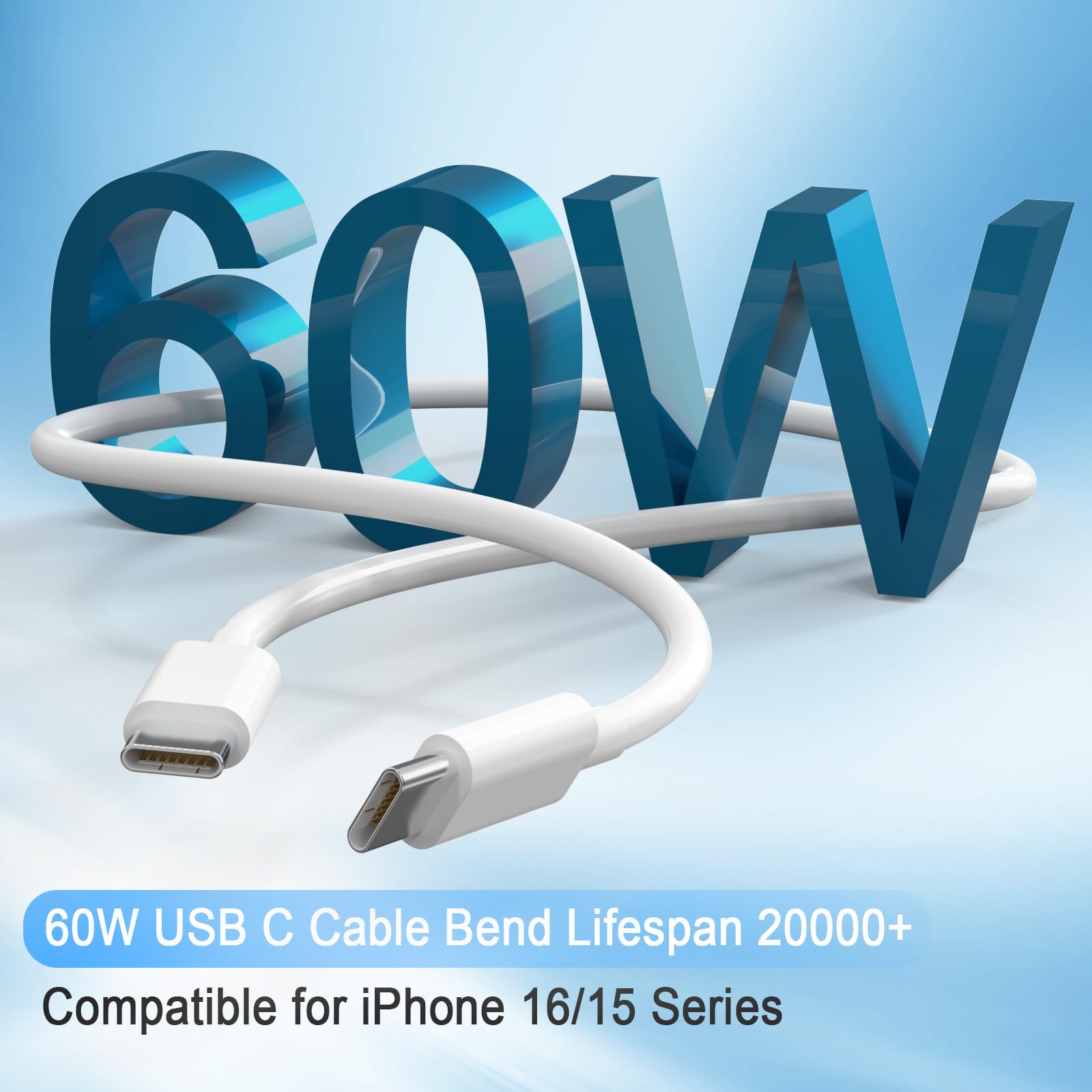 Iphone 16 15 Charger, Usb C Charger, 4 Pack Usb C Fast Wall Charger, Usb C Charger Block (4 Pack 6 Ft Usb C Cable Included) For