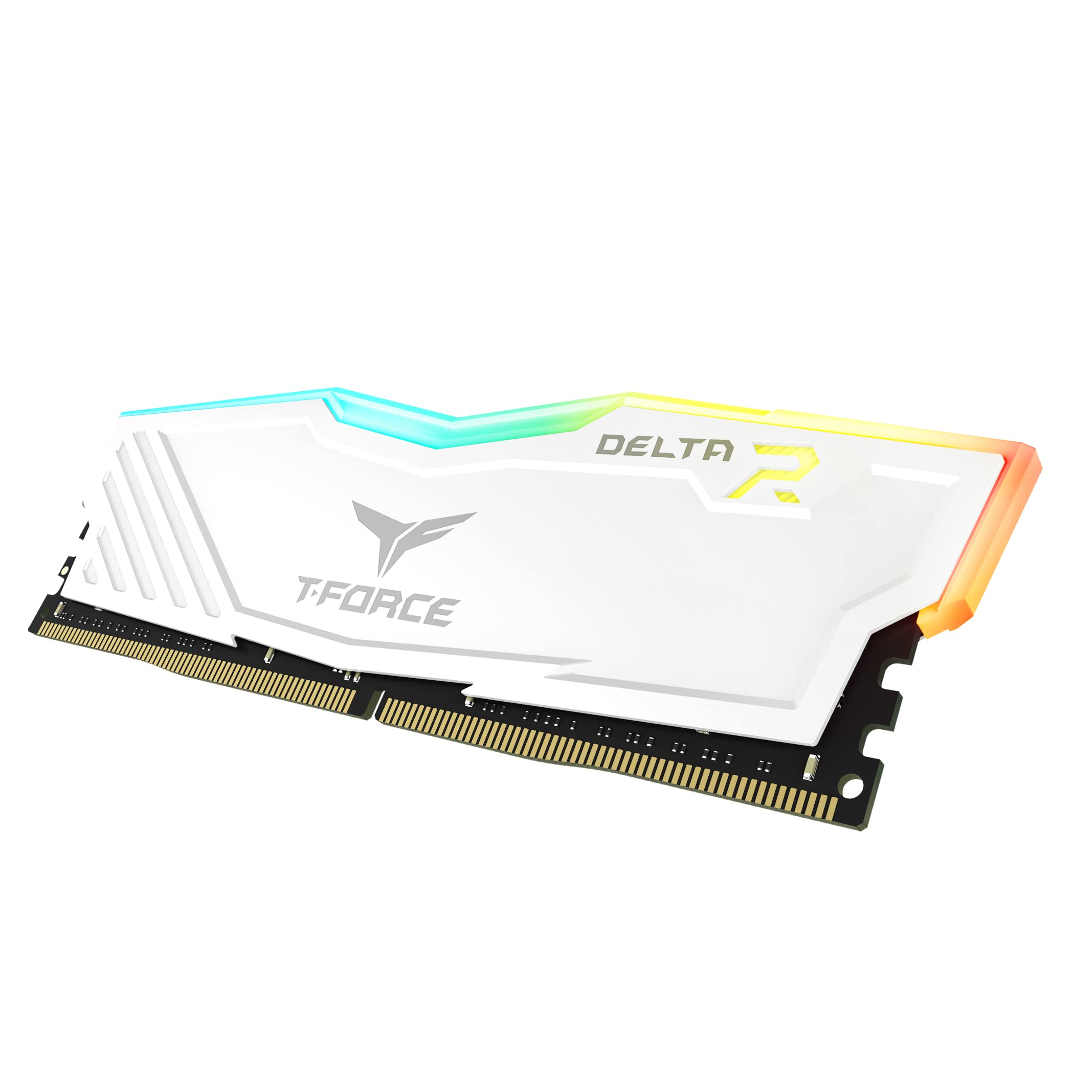 Teamgroup T Force Delta Rgb Ddr4 16Gb (2X8Gb) 3200Mhz (Pc4 25600) Cl16 Desktop Memory Module Ram White   Tf4D416G3200Hc16Cdc01