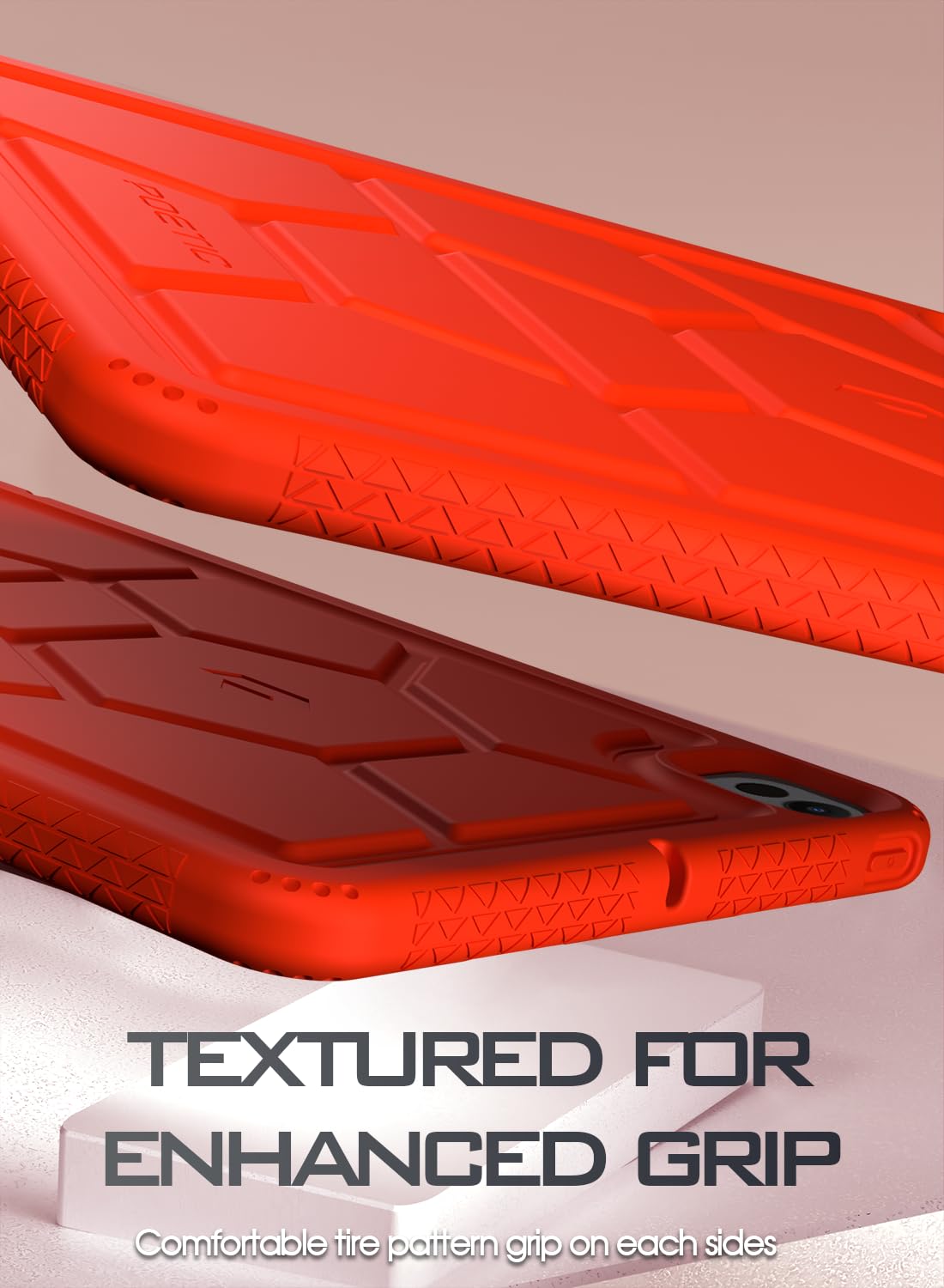 Poetic Turtleskin Case For Ipad Pro 11 Inch 2024 M4 5Th Gen, Heavy Duty Shockproof Rugged Kids Friendly Drop Protection Silicone Cover Case, Red