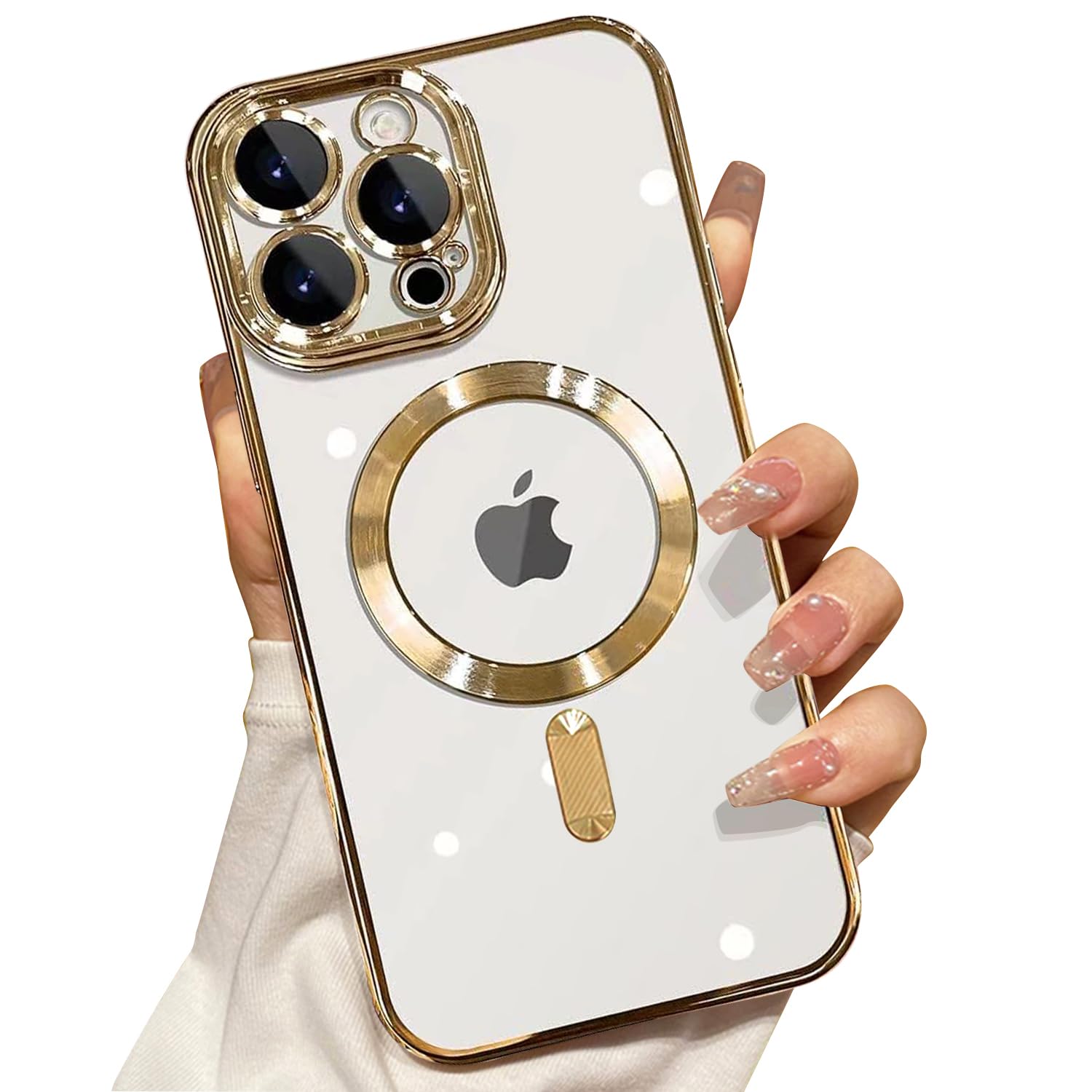 Misscase Compatible With Iphone 12 Pro Max Case Magsafe With Camera Lens Protector,Full Protection Clear Magnetic Case Compatibl