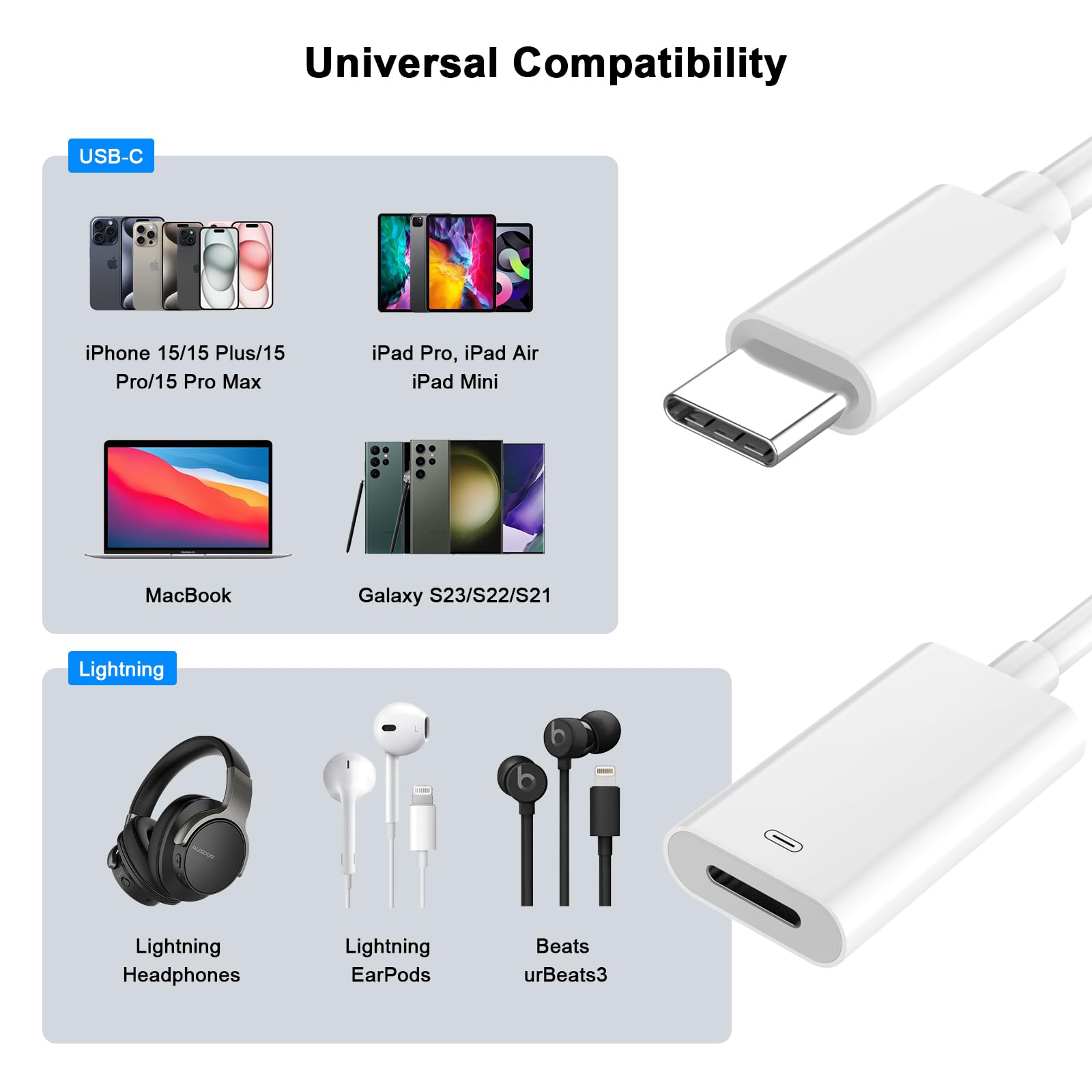 [Mfi Certified] Usb C Male To Lightning Female Adapter, Lightning To Type C Fast Charging Connector Converter Adapter For Iphone