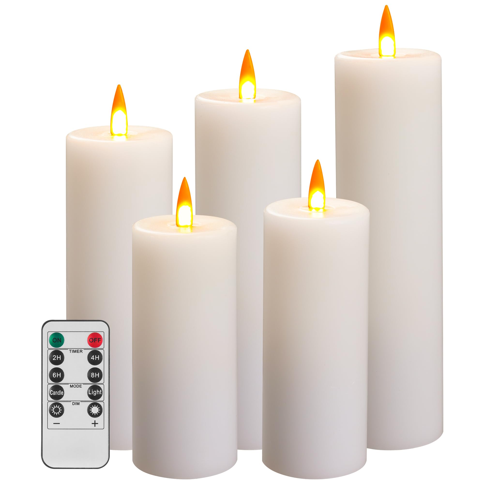 Auemaniliy Flameless Led Candle With Remote Control, 3D Dancing Flame Flickering Candle, Battery Powered Candle, Minimalist Home