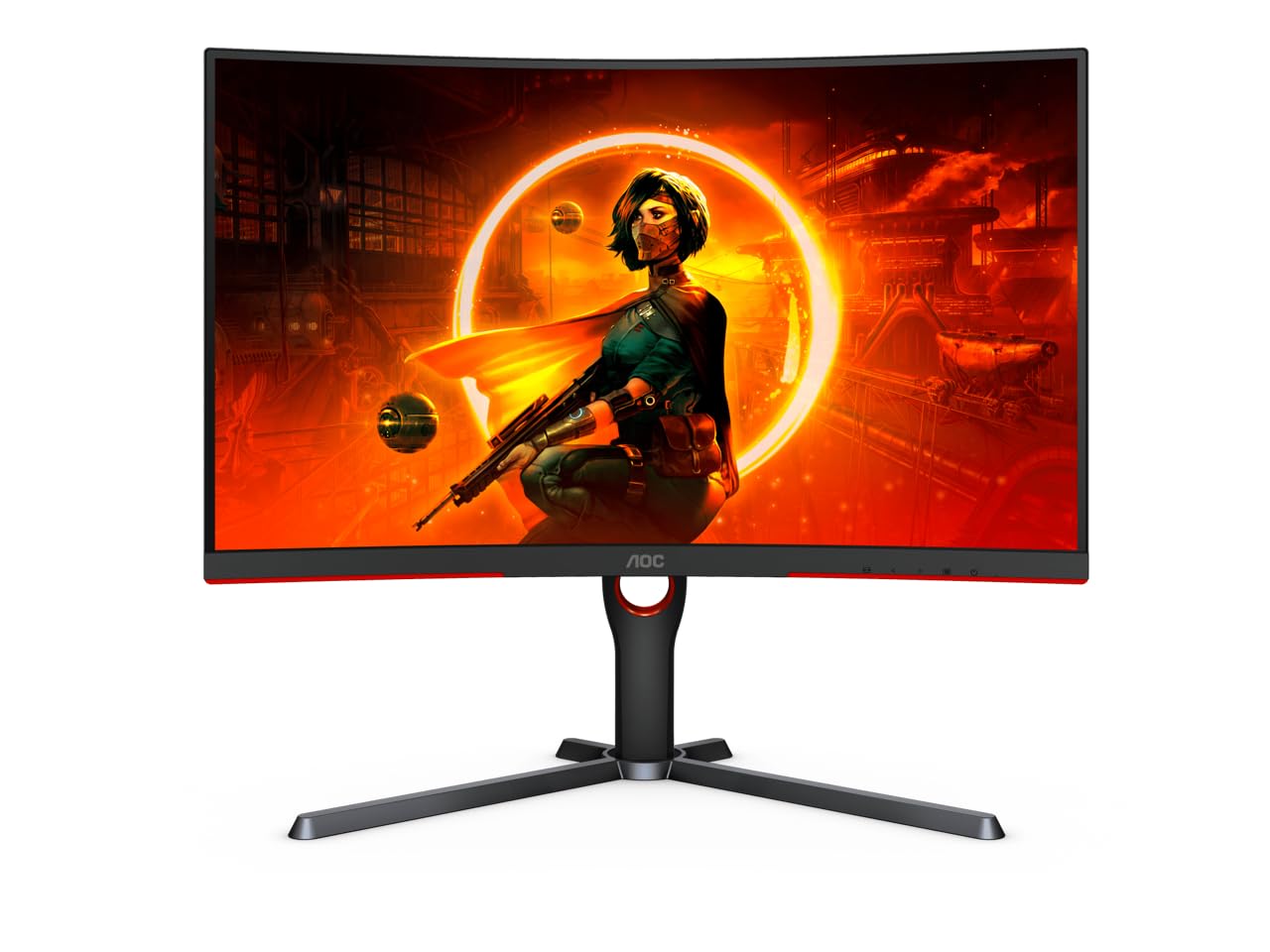 Aoc Cq27G3Z 27'' Curved Gaming Monitor, Qhd 2K 2560X1440, 1000R Va, 240Hz 0.5Ms, Freesync Premium, Height Adjustable Stand, Xbox
