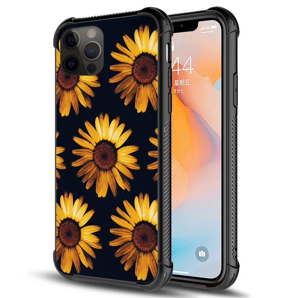 Iphone 12 Pro Max Case, Art Sunflower Iphone 12 Pro Max Cases For Man Woman, All Round Protection Shockproof Scratches Case Appl