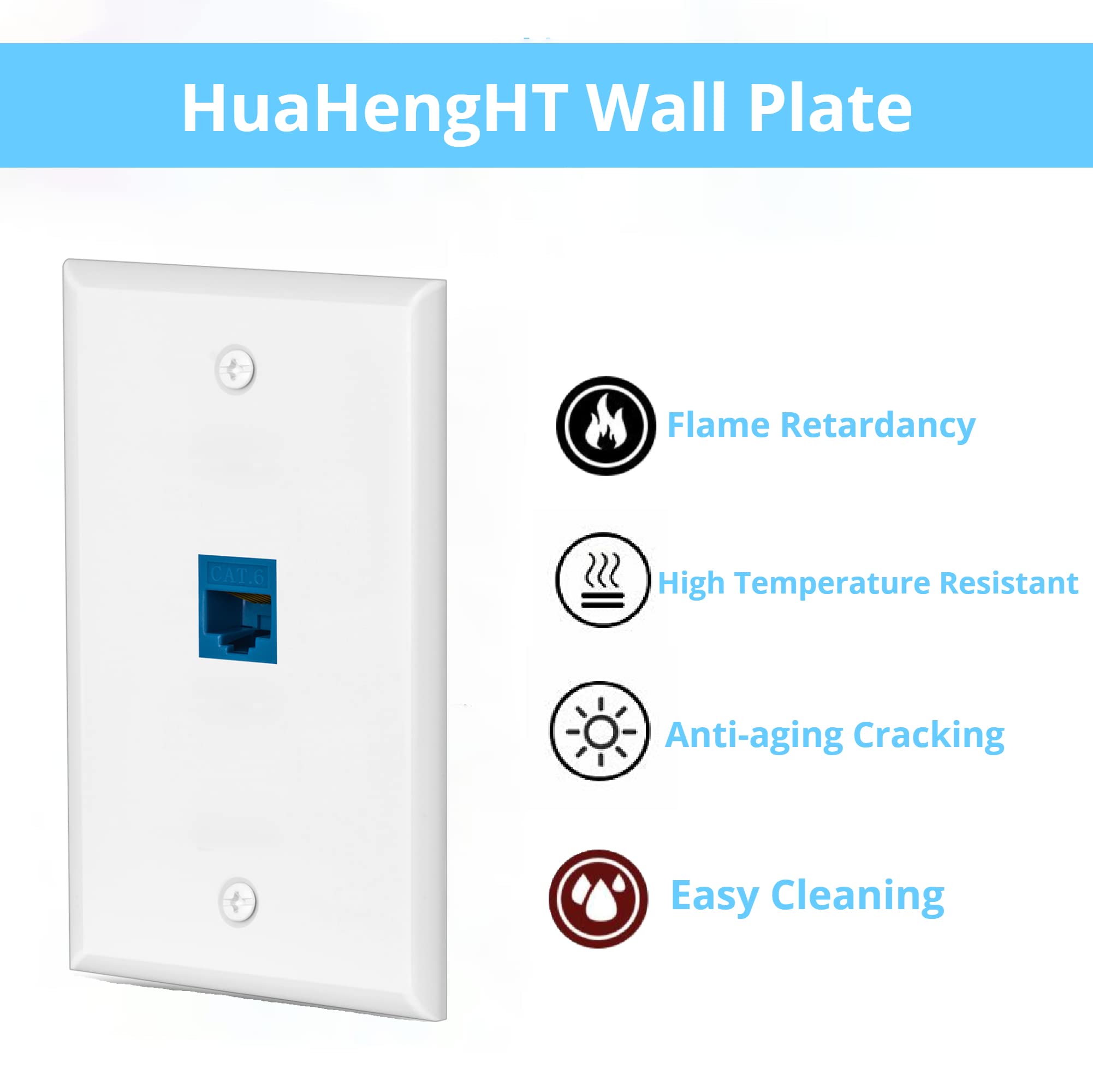 Ethernet Wall Plate Huahenght Outlet Rj45 Network Female To Female Keystone Wall Inline Coupler Jack Plates With Single Gang Low