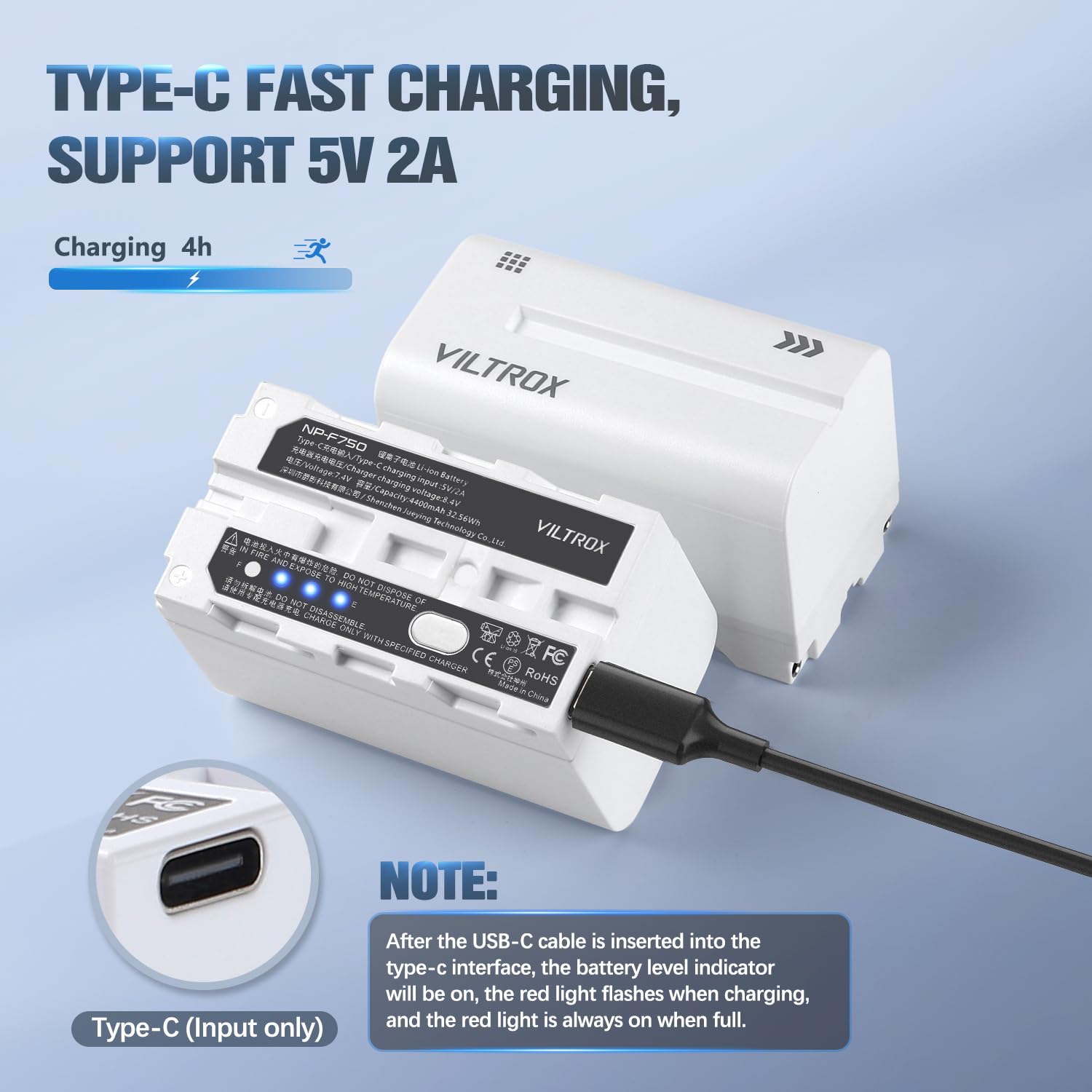 Viltrox Np F750 Battery 2 Packs, Replacement For Sony Np F550 F570 F750 F770 F950 F960 F970, Compatible With Led Light/Monitor/C