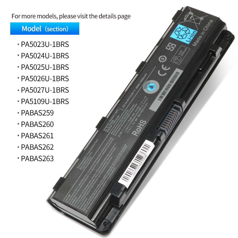 New Pa5024U 1Brs Laptop Battery Compatible With Toshiba Satellite C55 C55 A C55T C55Dt C55D C855 C855D L855 L875 P855 P875 S855