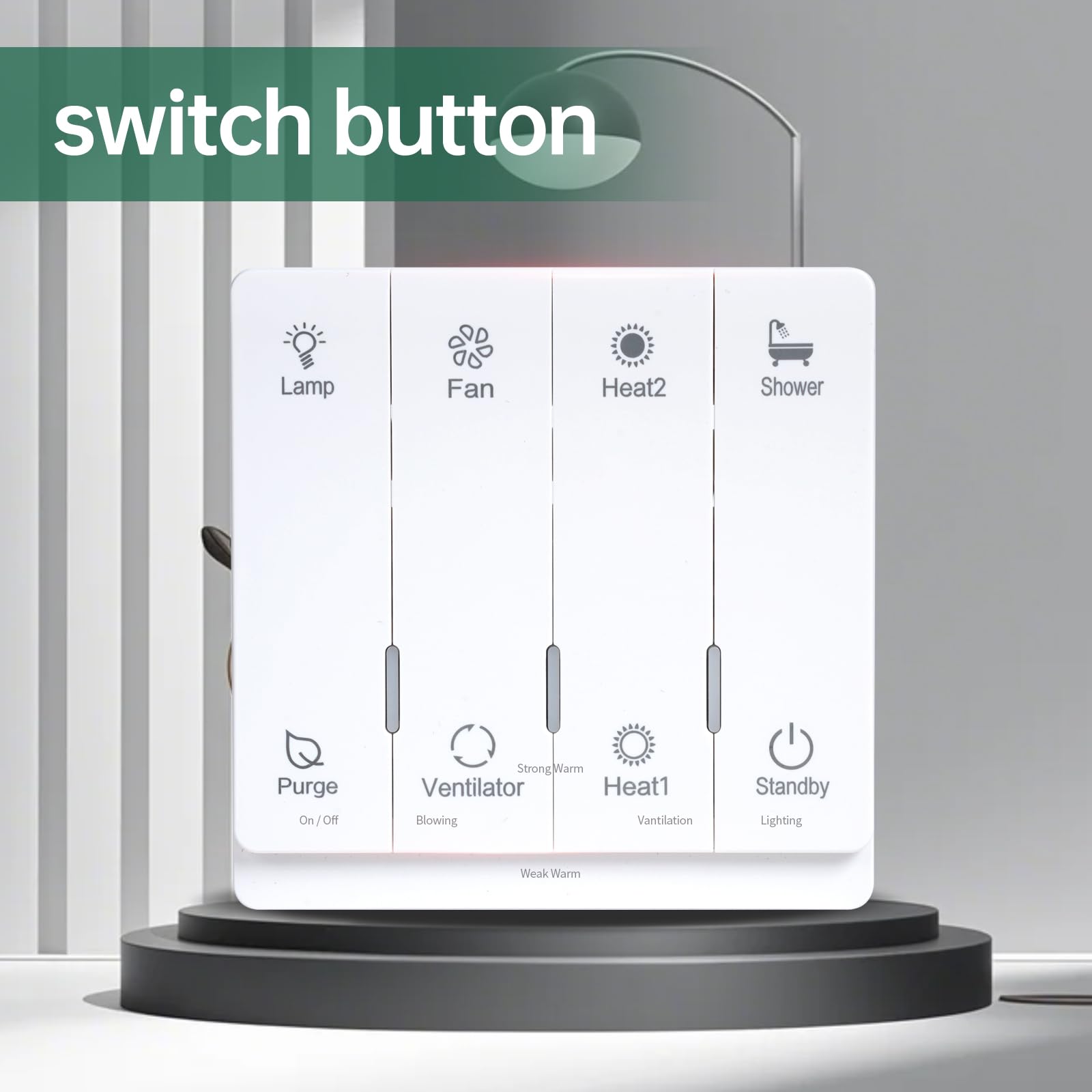 Vallisco Bathroom Exhaust Fan With Light And Heater, 4 In 1 Bathroom Fan With Heater, 1700W Heating Power, 140 Cfm Remote Contro