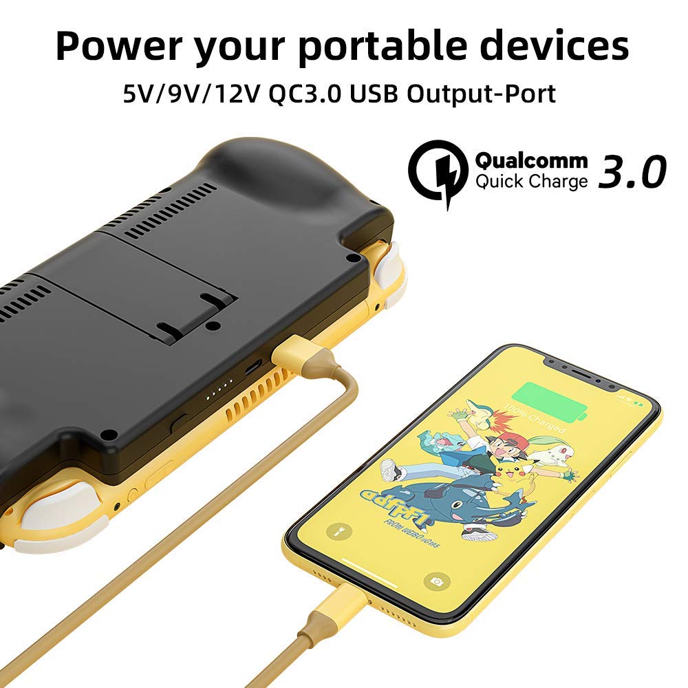 Newdery Battery Charger Case For Nintendo Switch Lite 5.5'', Support Pd & Qc 3.0 Fast Charging, Built In 10400Mah Portable Backu