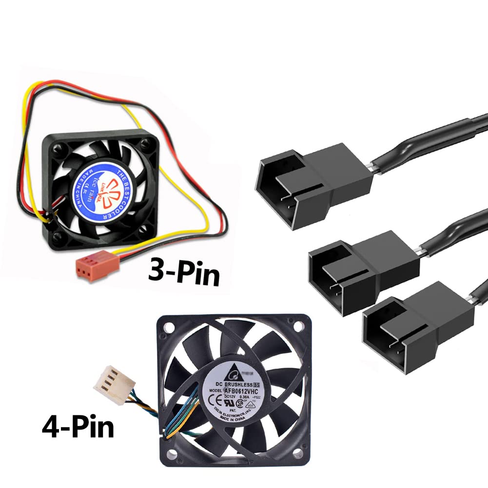 Delinx Triple 3-Pin And 4-Pin Pc Fan Power Adapter, 12V Fan Speed Controller,100-240Vac To 3-12Vdc Adjustable Power Supply
